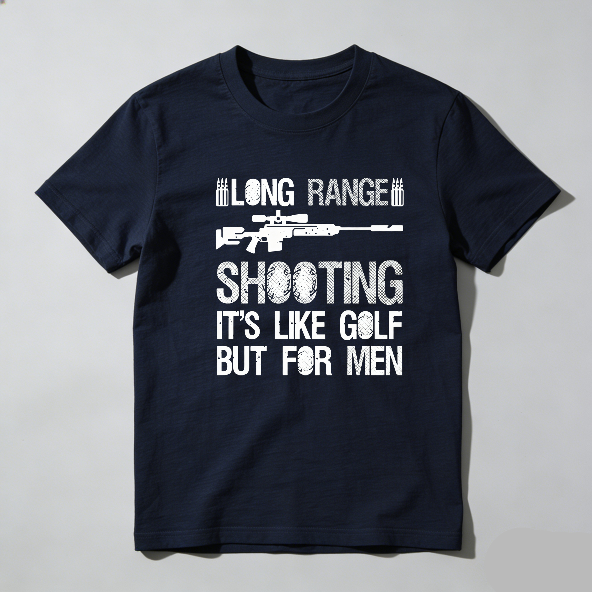 TEECURENT Long Range Shooting It's Like Golf But For Men Pure Cotton Short Sleeve T Shirt-TeeCurent