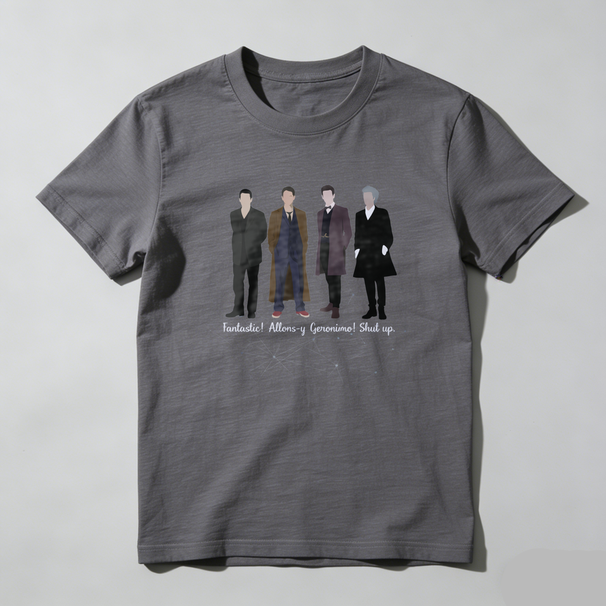 TEECURENT Fantastic Four Allons Y Geronimo Shut Up T Shirt