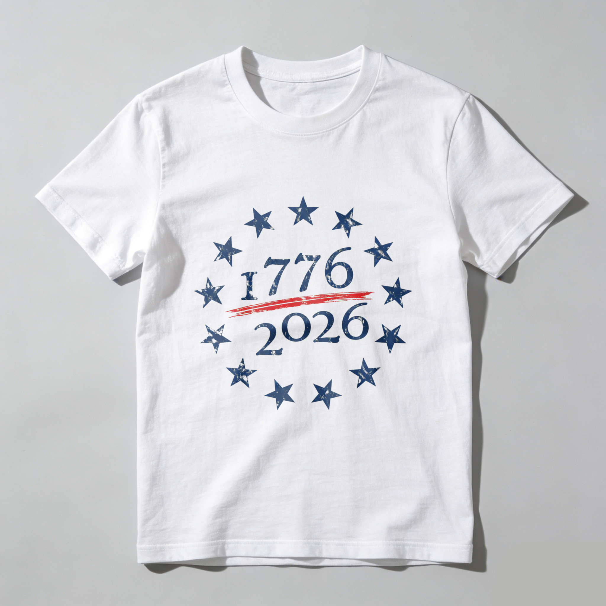 1776 To 2026 American Independence Day Celebration T-Shirt With Stars And Stripes Design For Patriotic Events And National Holidays