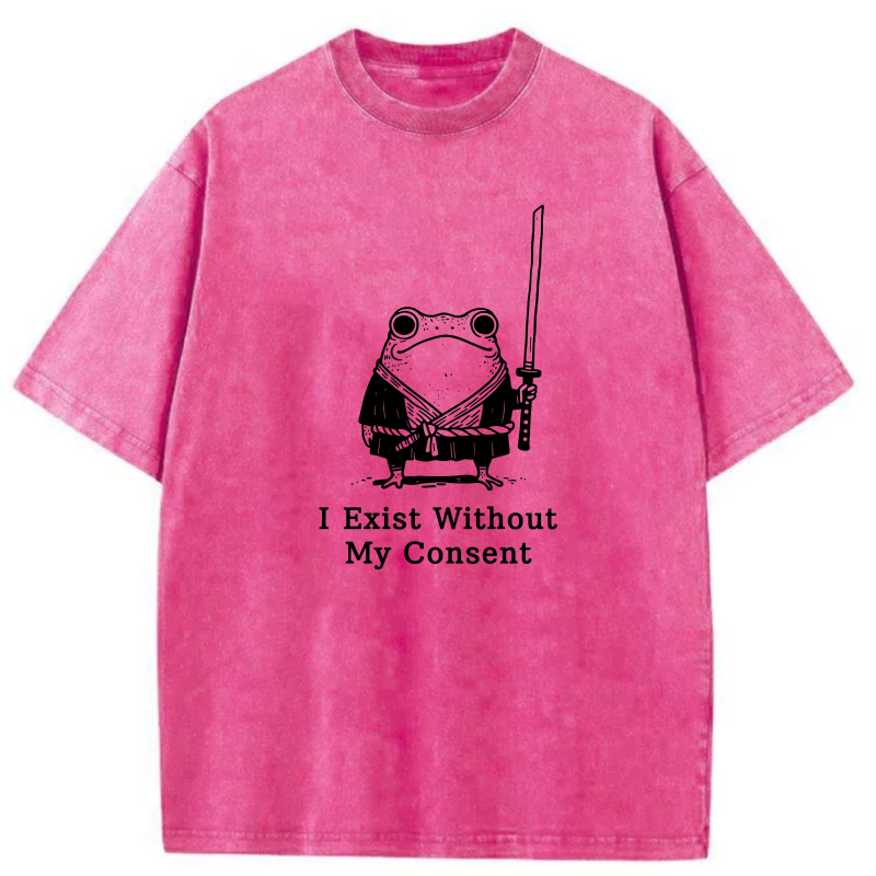 Frog With Sword And Text Below tshirt 100% cotton