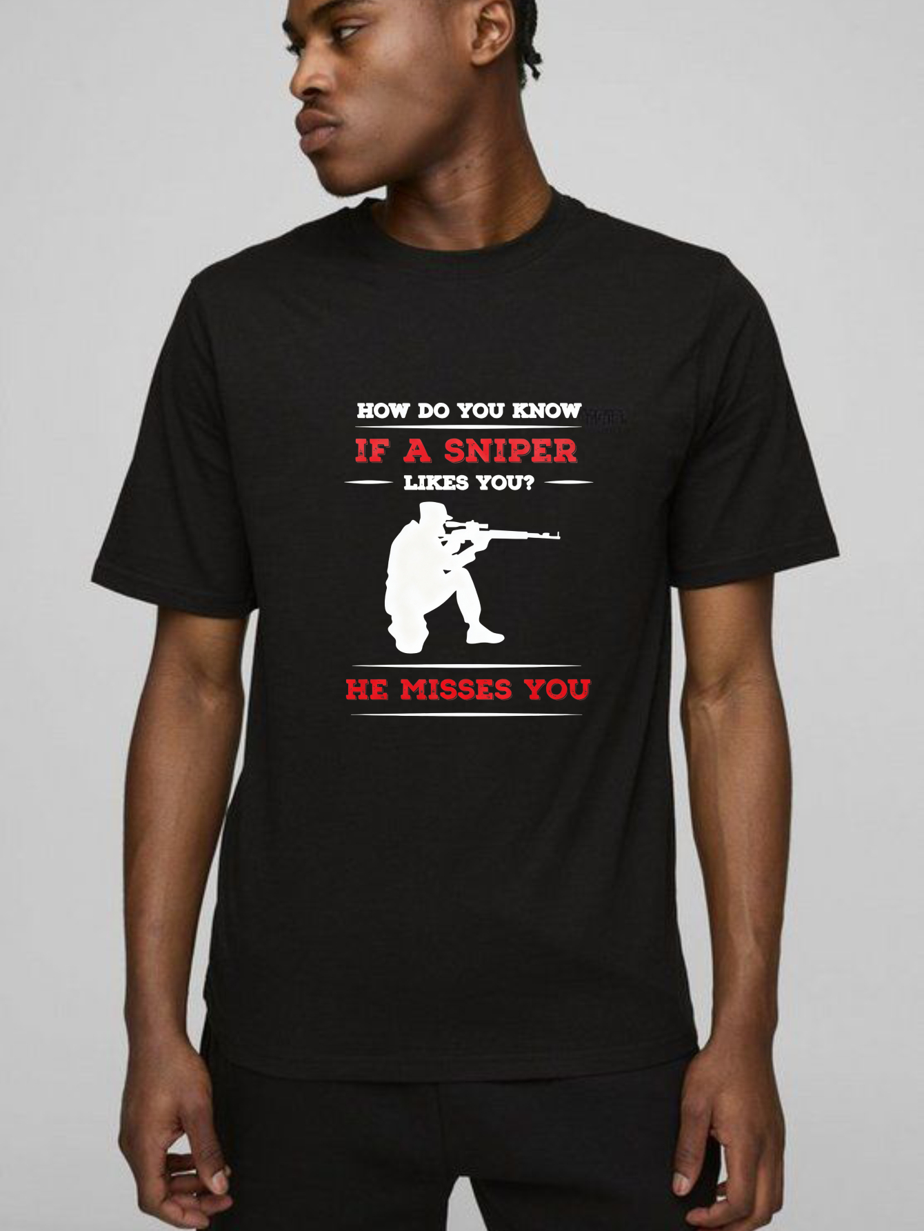 TEECURENT Sniper Misses You Pure Cotton Short Sleeve T Shirt-TeeCurent