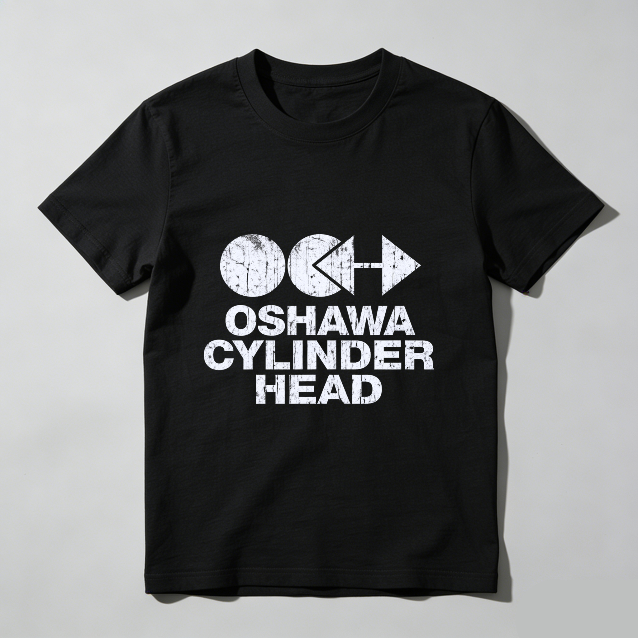 Oshawa Cylinder Head Logo T Shirt Black Men Women Unisex Casual Streetwear Top