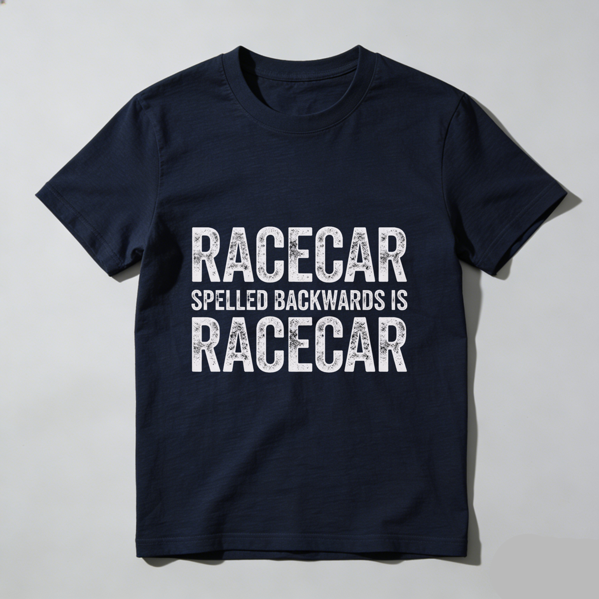 Racecar Spelled Backwards Is Racecar T Shirt Funny Palindrome Car Racing Gift For Men Women Unisex Black Cotton Shirt