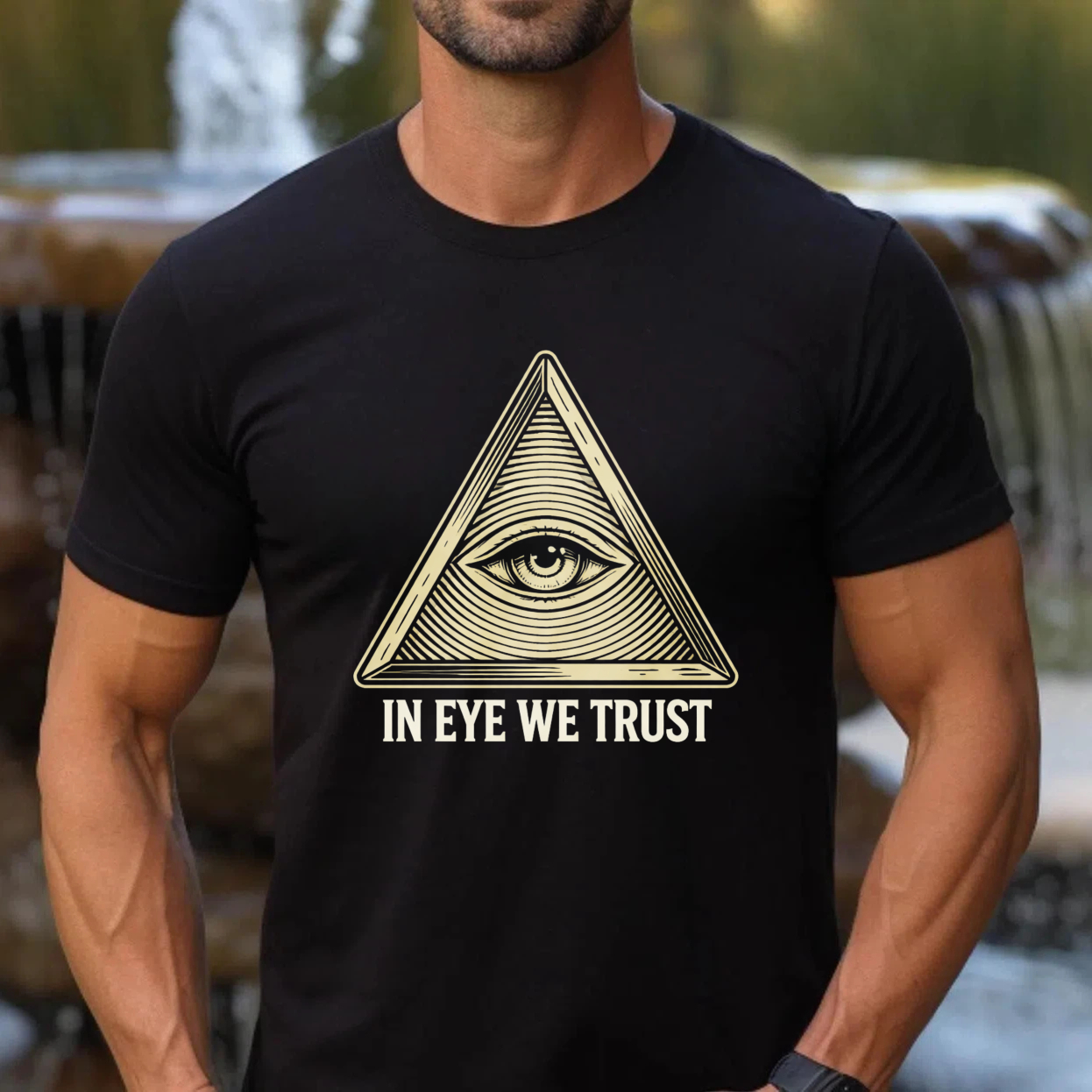 TEECURENT  All Seeing Eye Pyramid Symbol In Eye We Trust TEECURENT