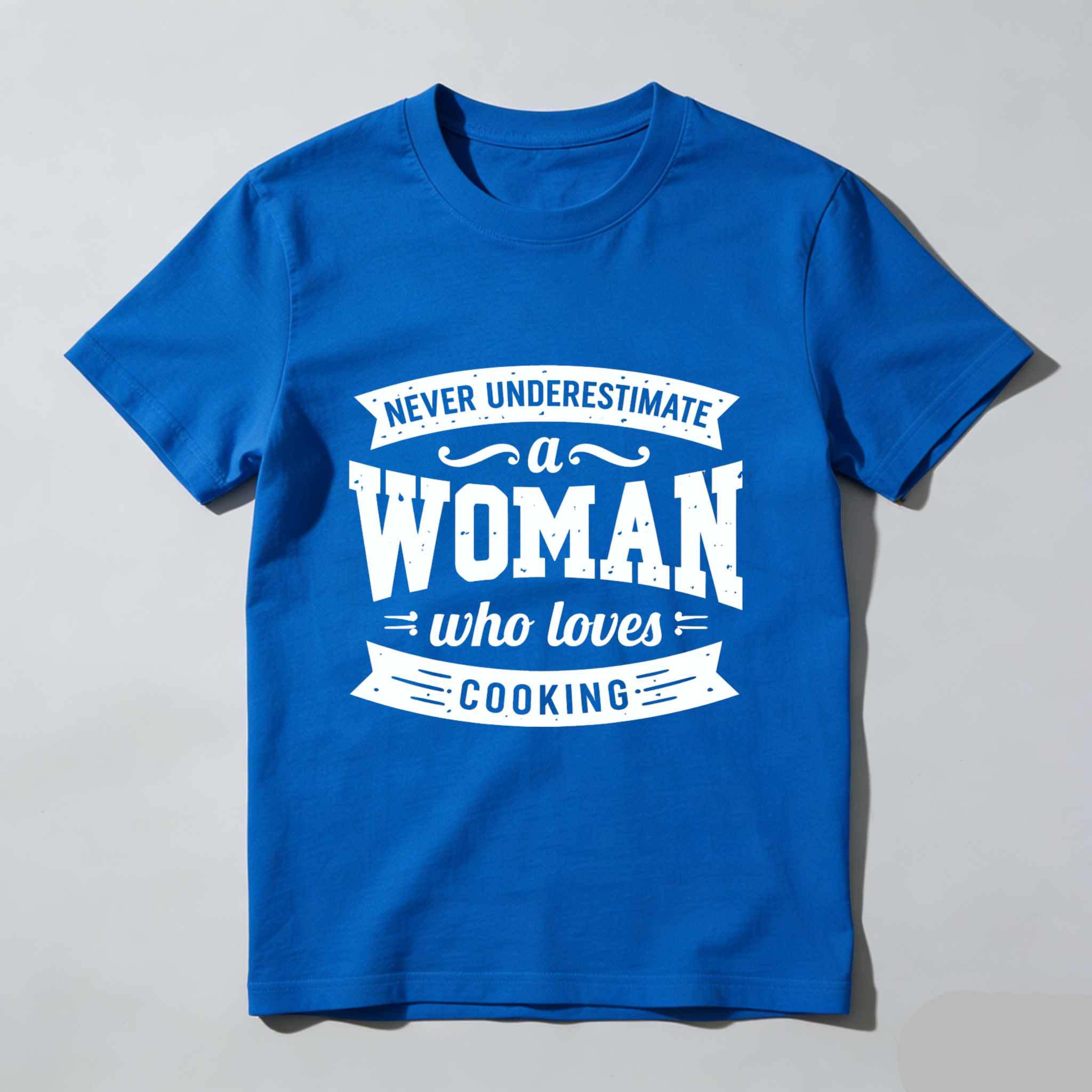 TEECURENT Never Underestimate A Woman Who Loves Cooking T Shirt For Women Chef Gift Cooking Lover Apparel Black Tee WOMEN
