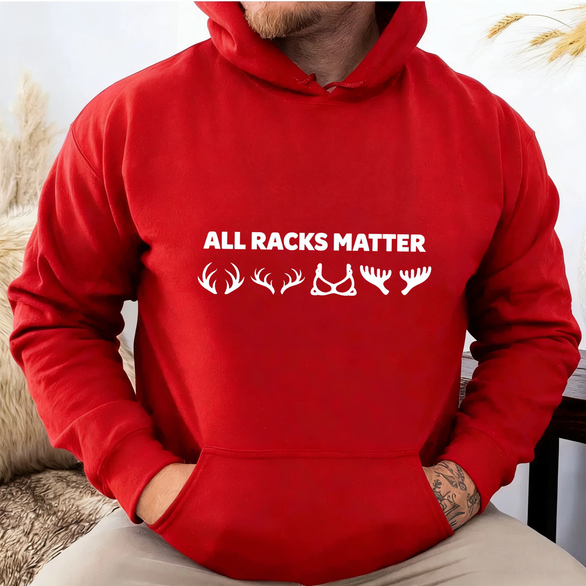 TEECURENT Gildan All Racks Matter Hoodie For Deer Hunting And Wildlife Enthusiasts With Antler Design