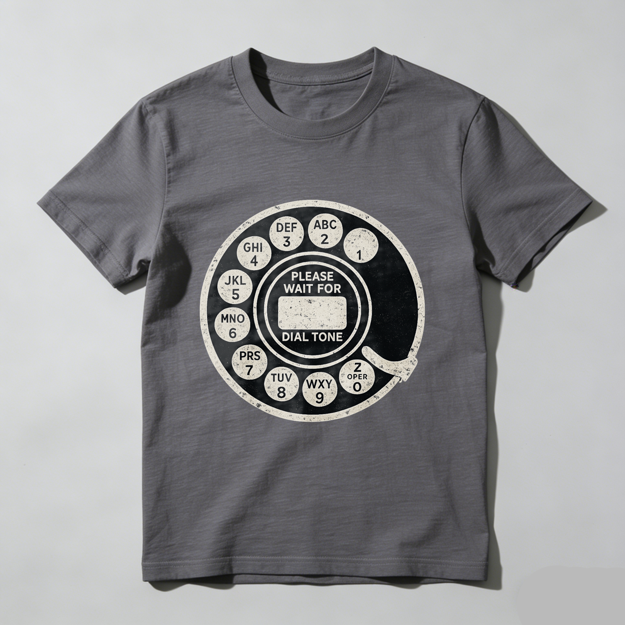 Retro Rotary Phone Dial Tone T-Shirt Made In Usa Vintage Telephone Design Black Cotton Shirt