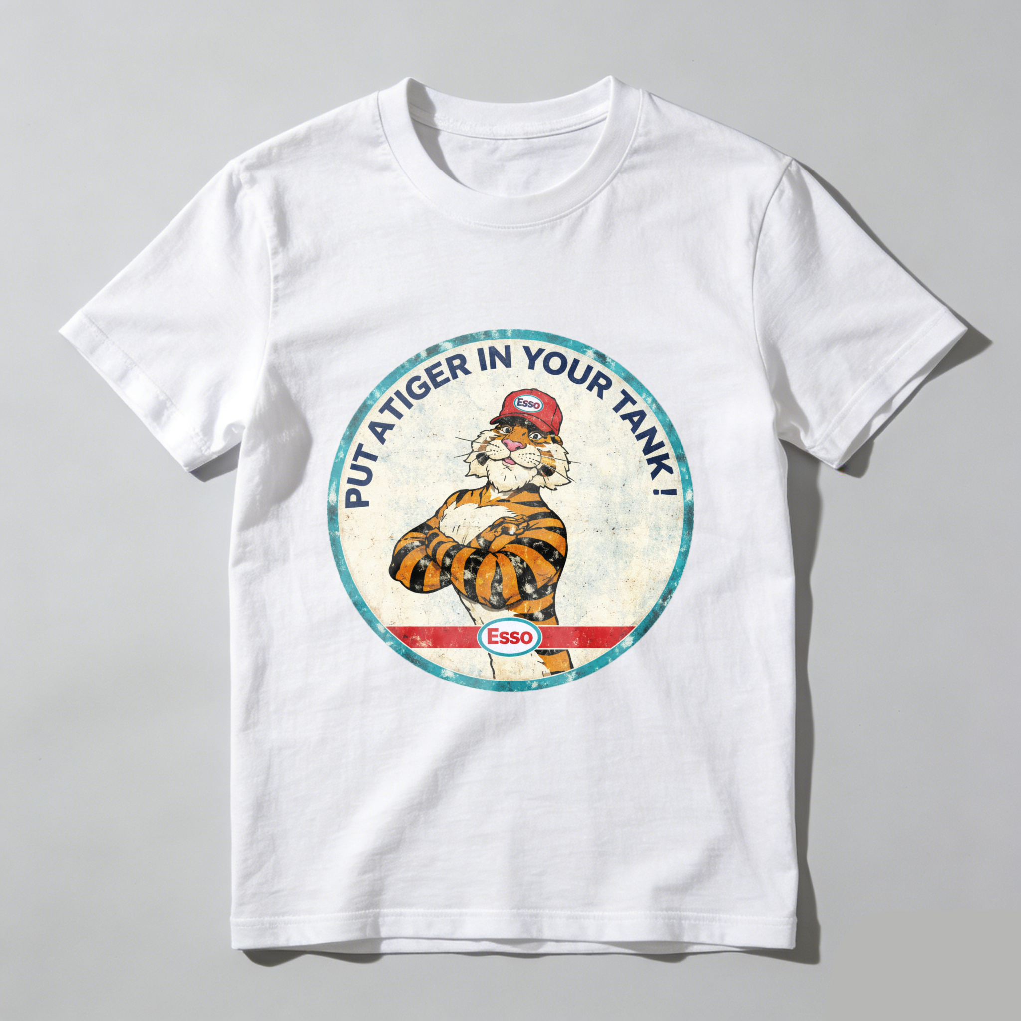 Put A Tiger In Your Tank Esso Gasoline Vintage Logo T Shirt
