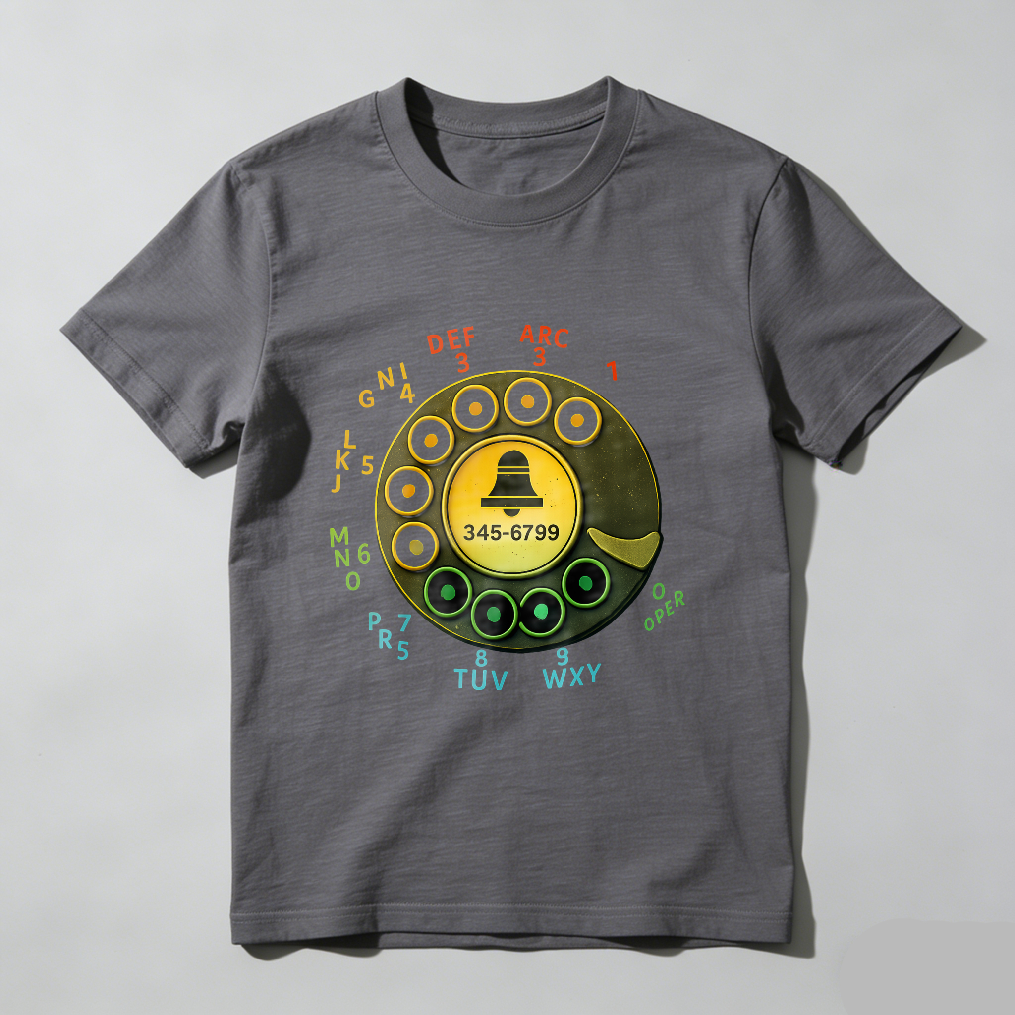 Retro Rotary Phone Dial T-Shirt Vintage Telephone Design Made In Usa