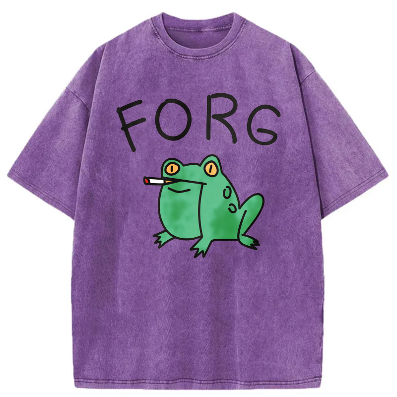 Frog Smoking Cigarette With Text Above tshirt 100% cotton