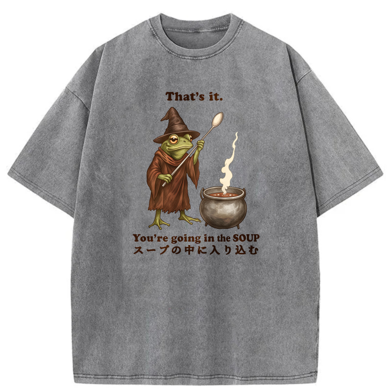 Frog Wizard Soup Cauldron Spoon Magic Spell Pot tshirt 100% cotton