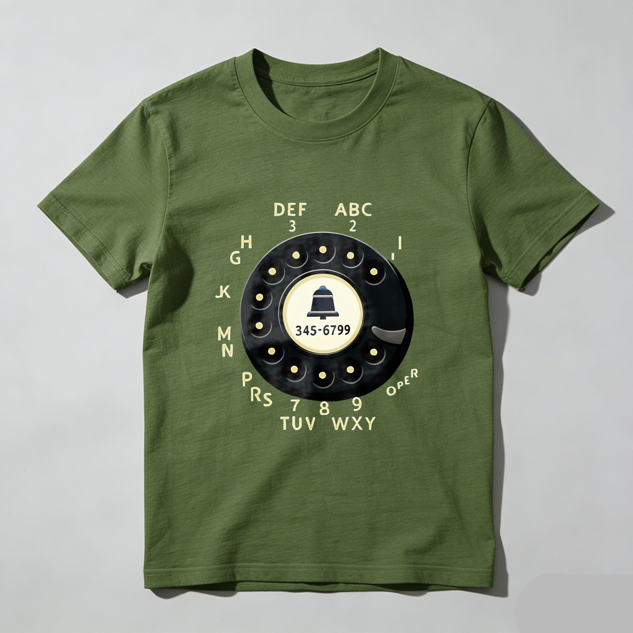 Vintage Rotary Dial Phone T-Shirt Made In Usa Classic Telephone Design Black Cotton Shirt For Men And Women Retro Communication Style Gift Idea