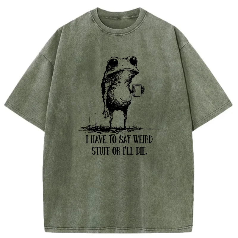 Frog Holding Mug With Text Below tshirt 100% cotton