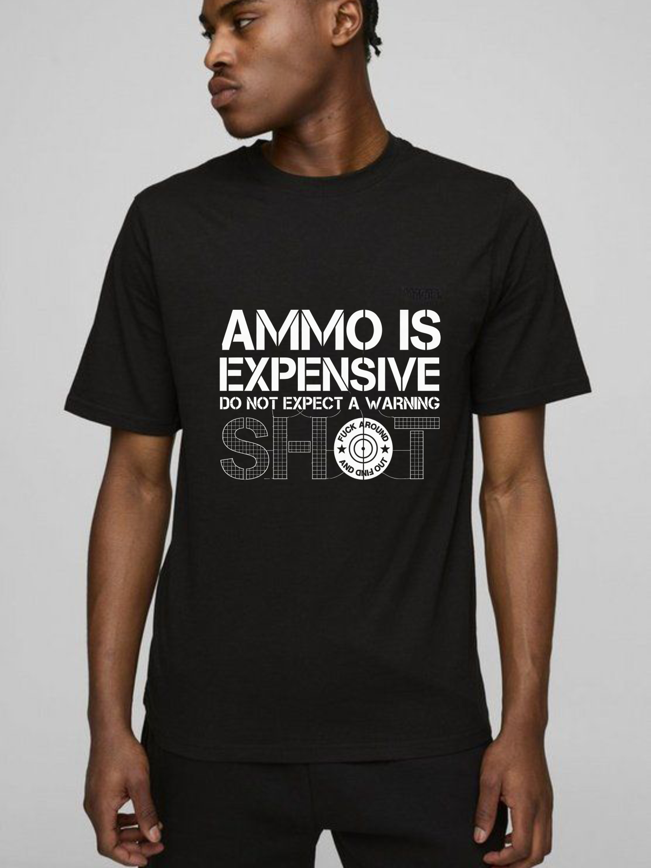 TEECURENT Ammo Is Expensive Do Not Expect A Warning Shot Pure Cotton Short Sleeve T Shirt-TeeCurent