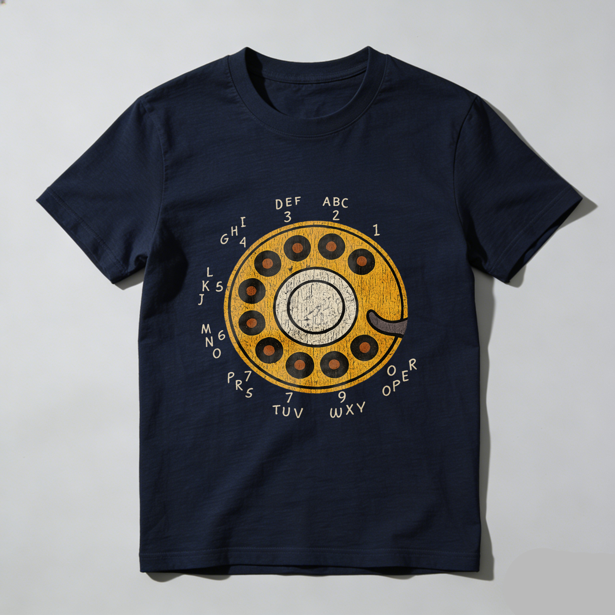 Vintage Rotary Dial Phone T-Shirt Made In Usa Retro Telephone Design Black Cotton Shirt Unisex Classic Style Gift For Tech Enthusiasts