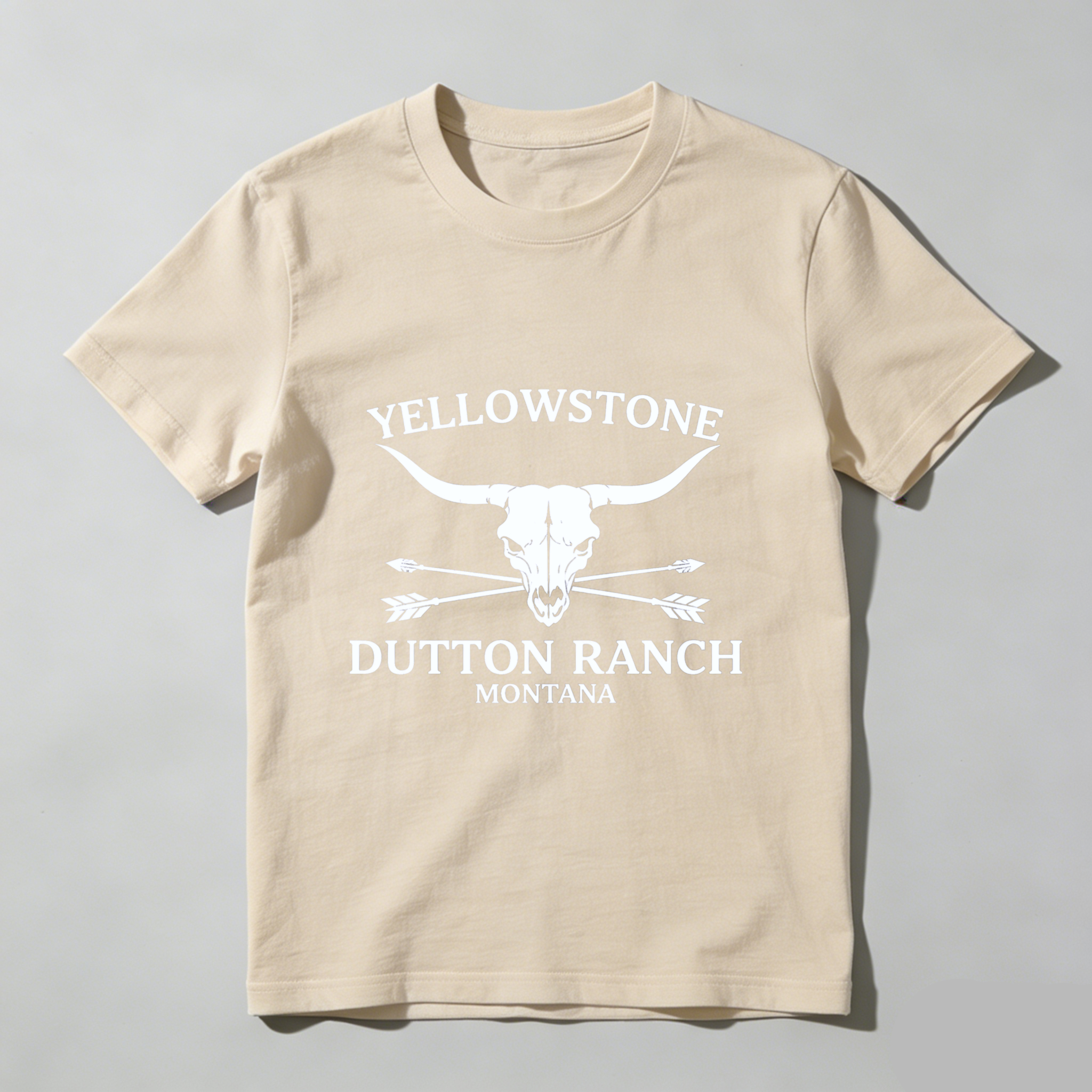 TEECURENT Yellowstone Dutton Ranch Montana Cow Skull T Shirt Black Men Women Western Cowboy Outfit Gift For Fans Of The Tv Show