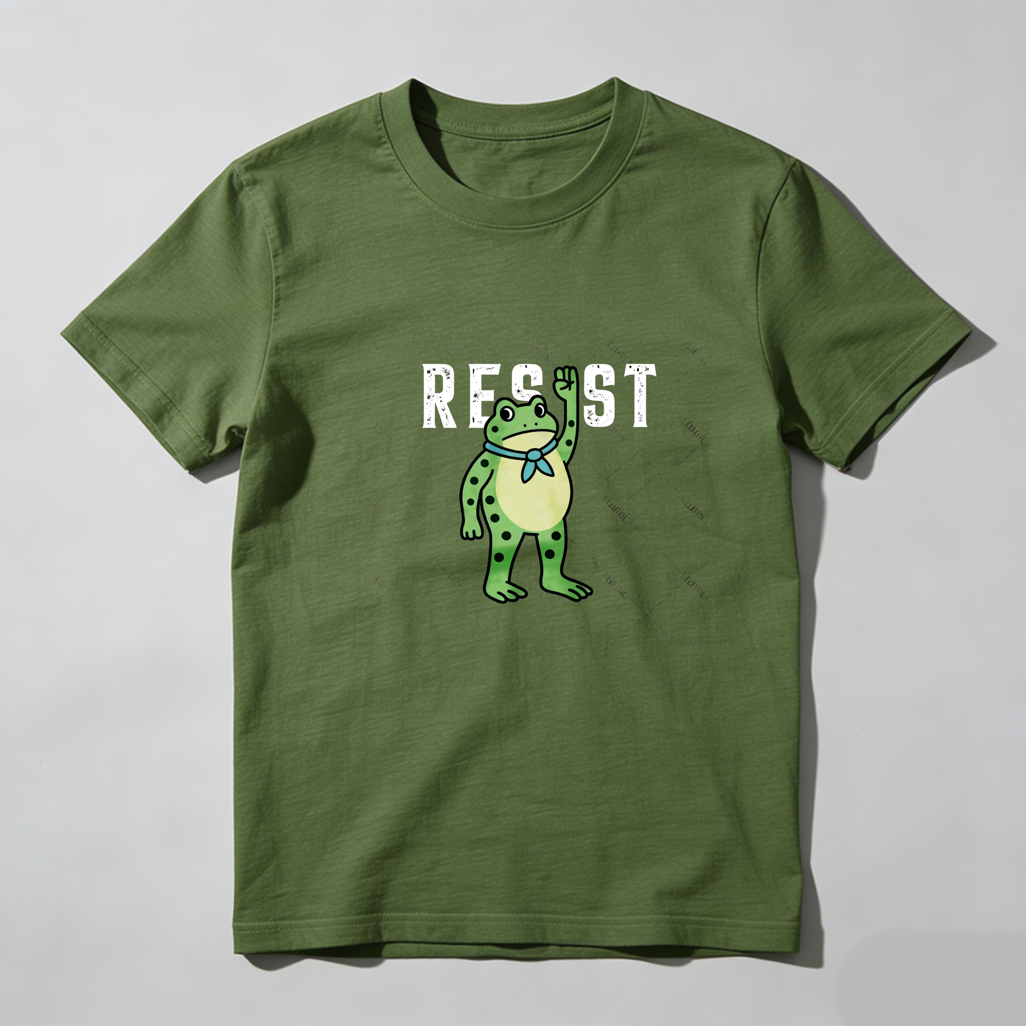 TEECURENT Frog Resist Protest Pure Cotton Short Sleeve T Shirt-TeeCurent