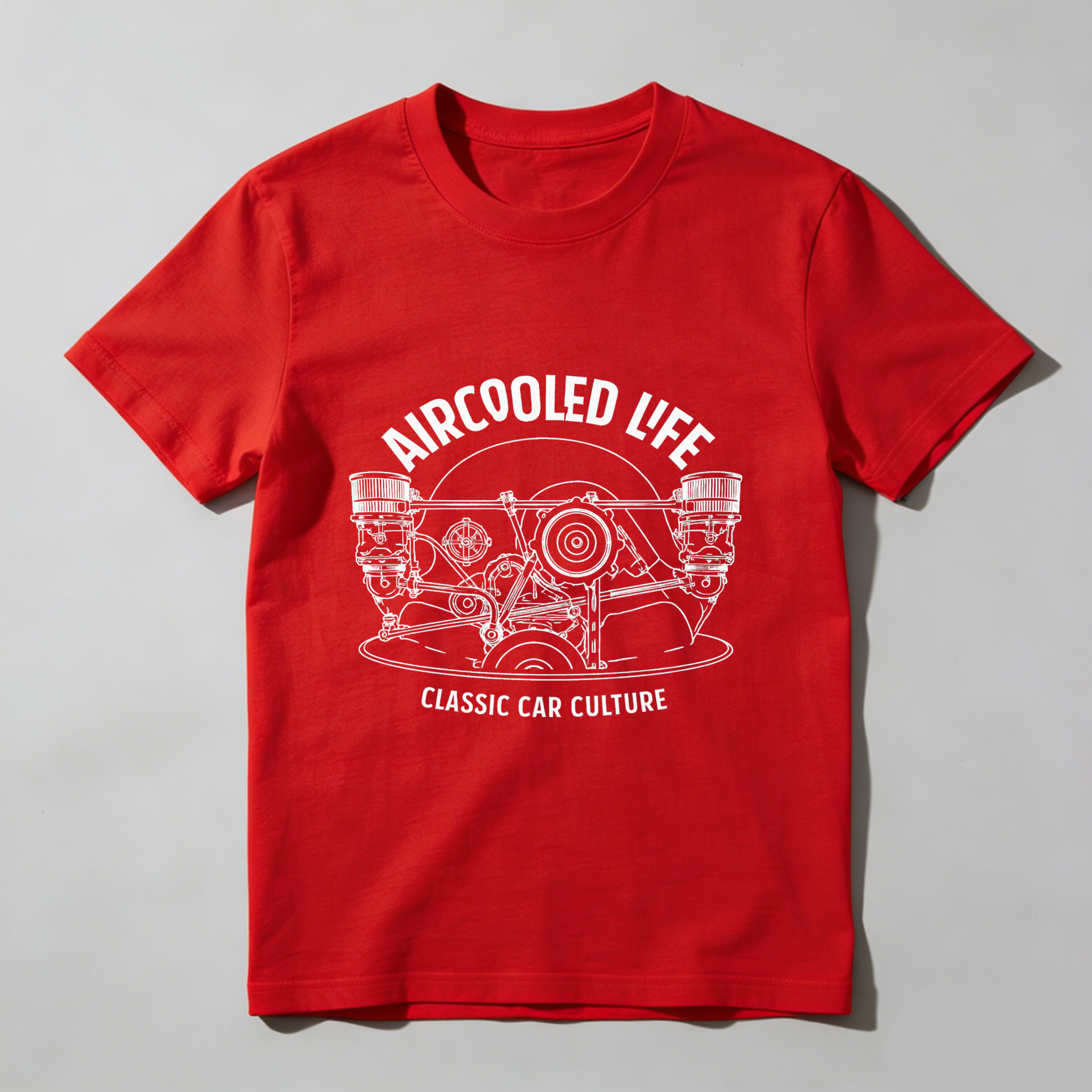 Aircooled Life Classic Car Culture T Shirt For Volkswagen Enthusiasts And Air Cooled Engine Fans