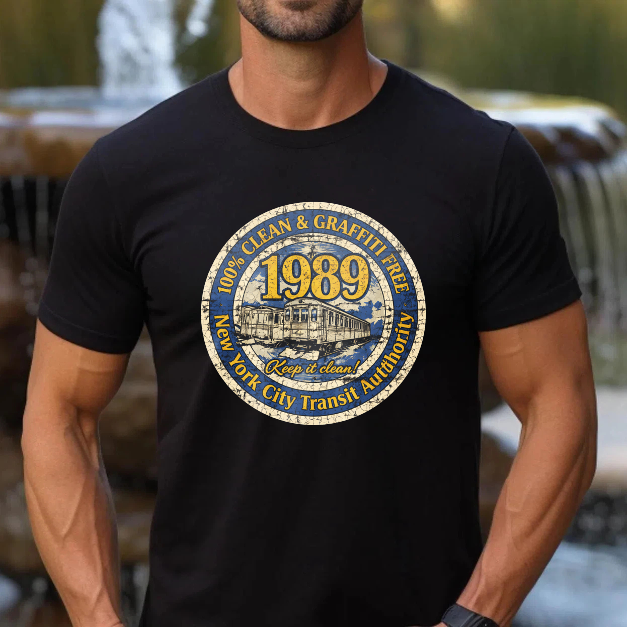 New York City Transit Authority 1989 Clean And Graffiti Free Subway Train T-Shirt