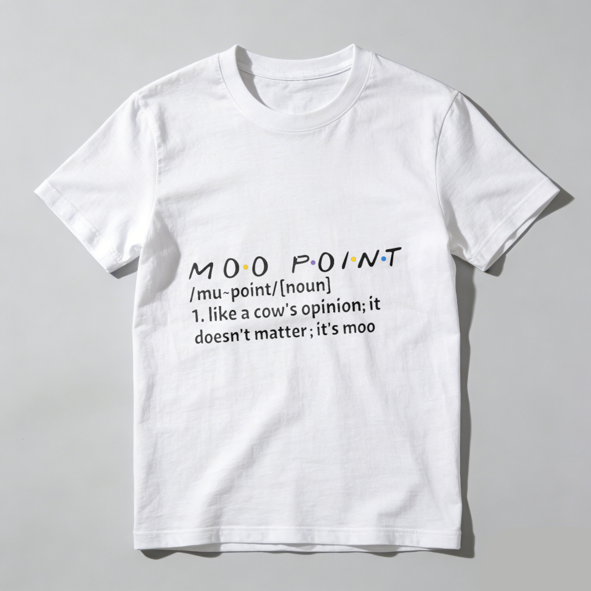 TEECURENT Moo Point T Shirt Funny Cow Quote Humor Gift For Animal Lovers Casual Wear