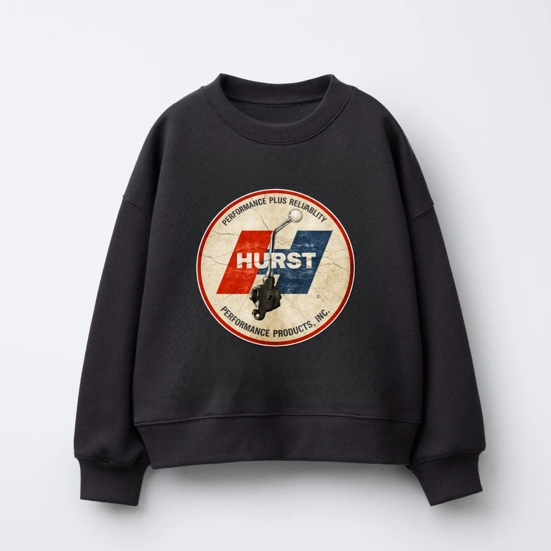 TEECURENT Hurst Performance Plus Reliability Sweatshirt With Vintage Logo Design For Automotive Enthusiasts