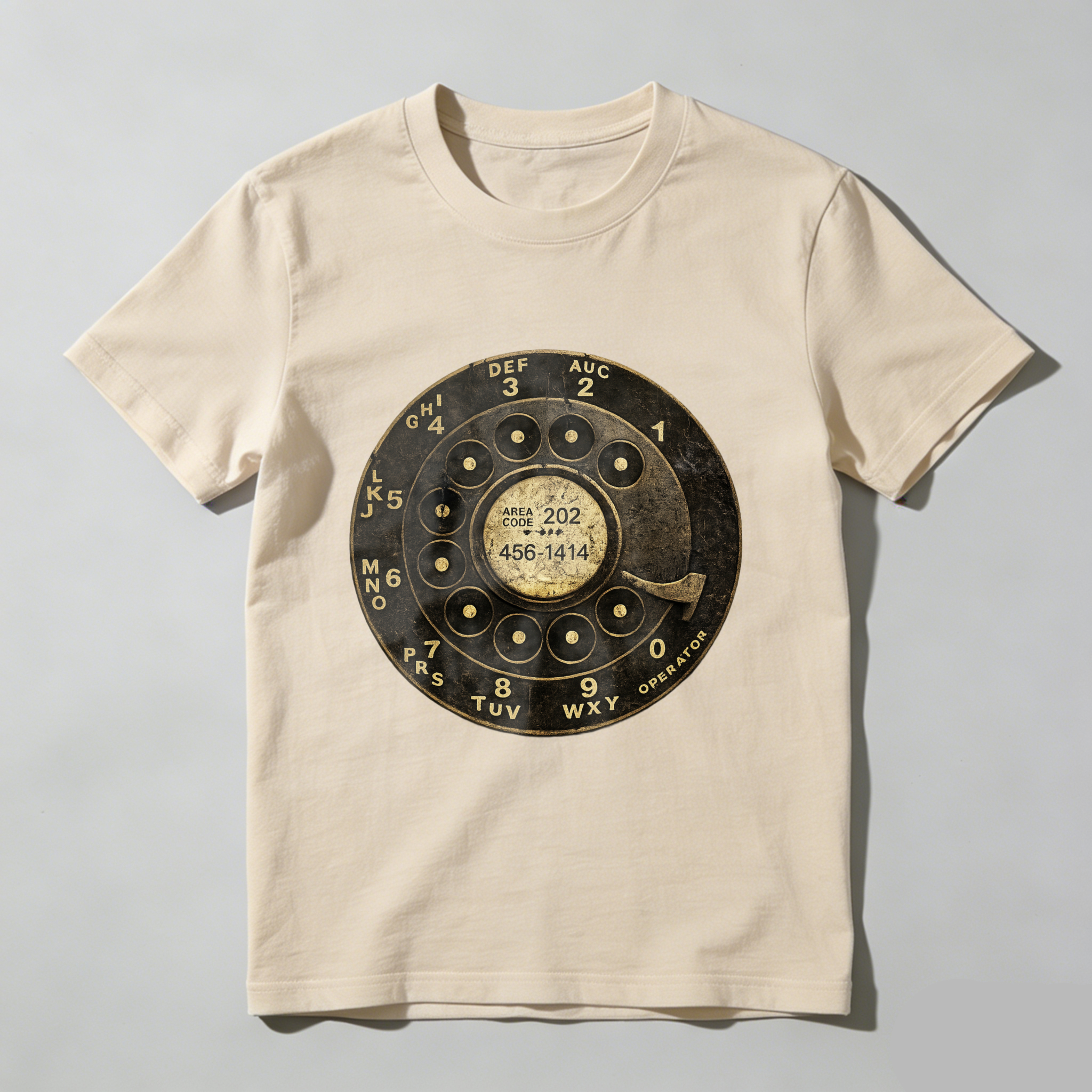 Vintage Rotary Phone Dial Design T-Shirt Made In Usa Classic Retro Telephone Graphic Black Cotton Shirt Unisex Casual Wear