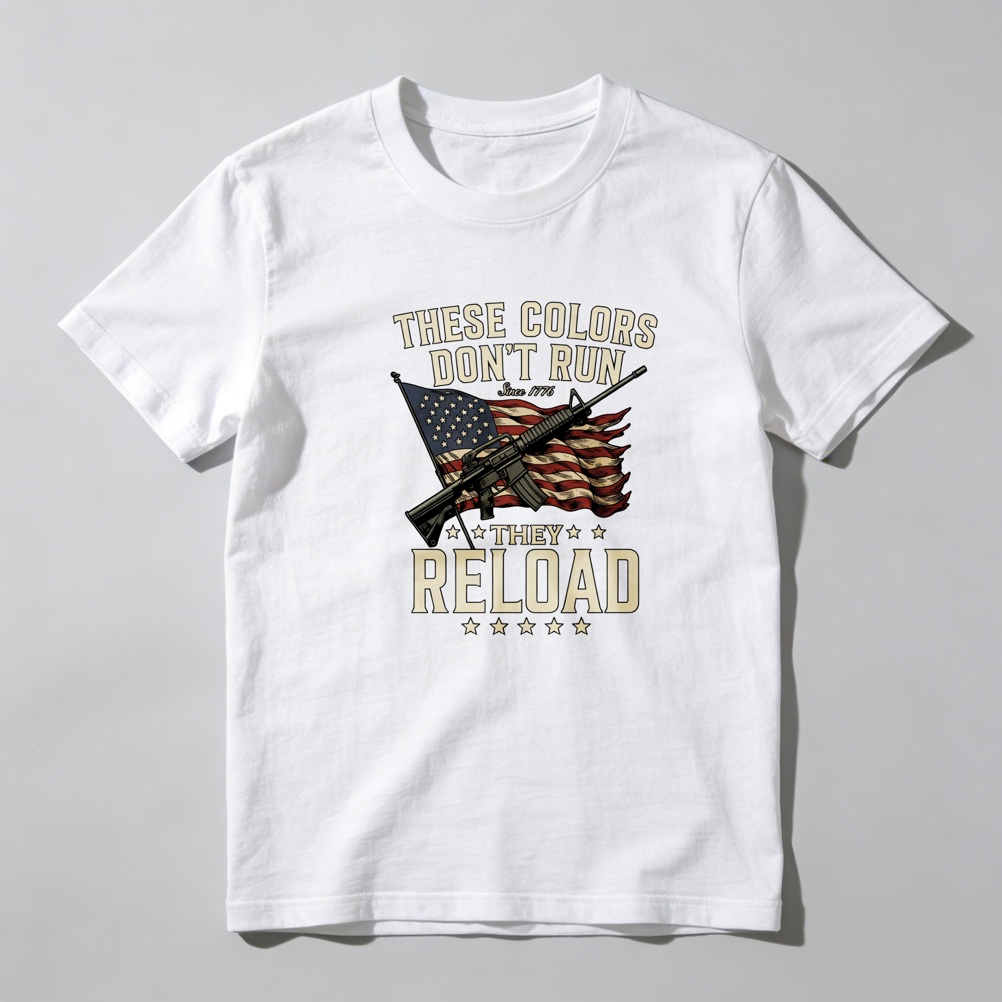 TEECURENT These Colors Don't Run They Reload Pure Cotton Short Sleeve T Shirt-TeeCurent