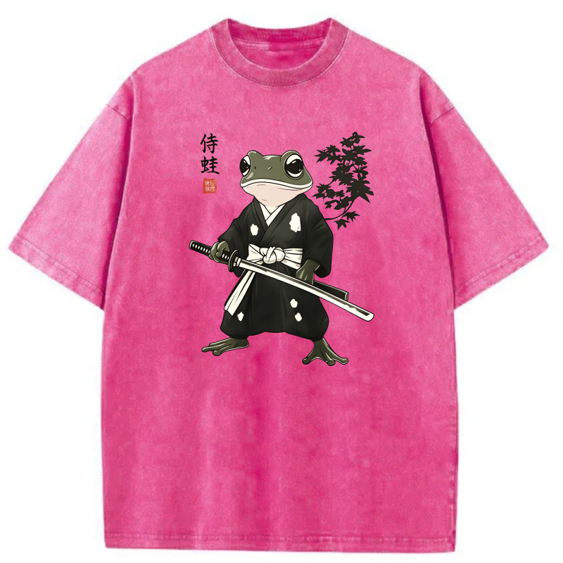 Frog Samurai With Sword And Bamboo tshirt 100% cotton