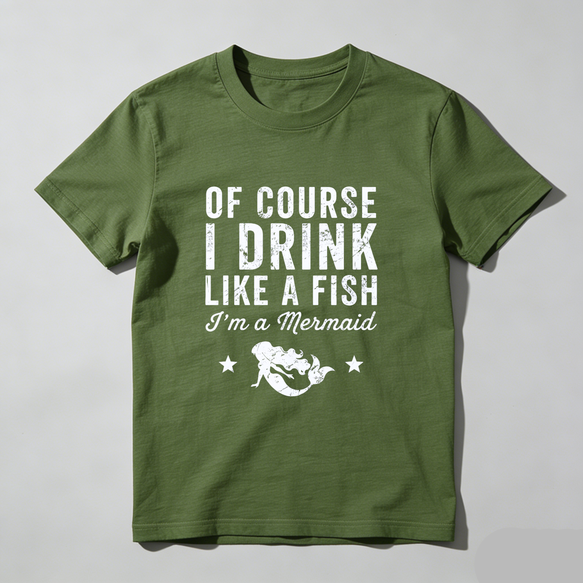 TEECURENT Of Course I Drink Like A Fish Im A Mermaid T Shirt Funny Mermaid Saying Shirt For Women Men Casual Summer Top WOMEN