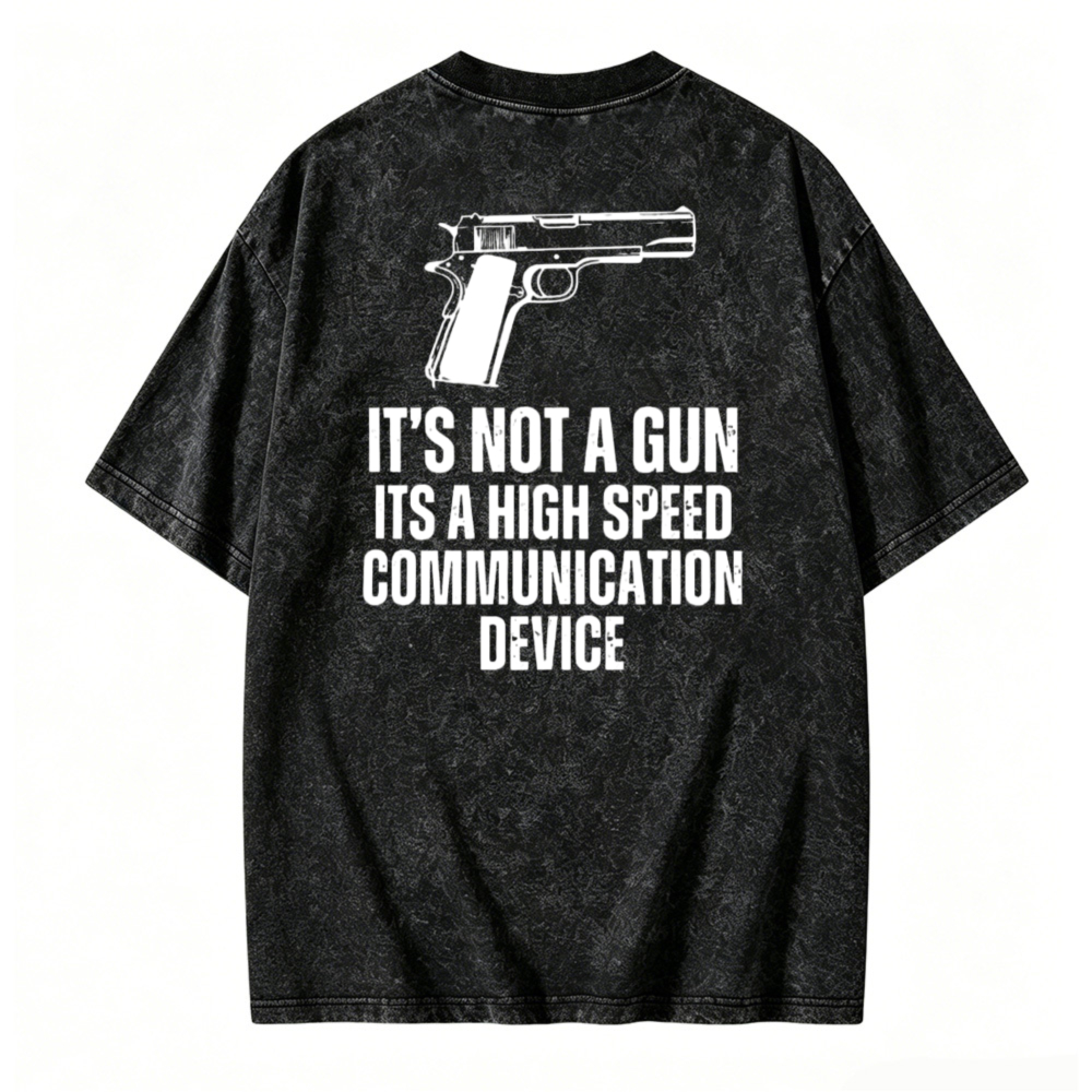 High Speed Communication Device Graphic Washed T-shirt