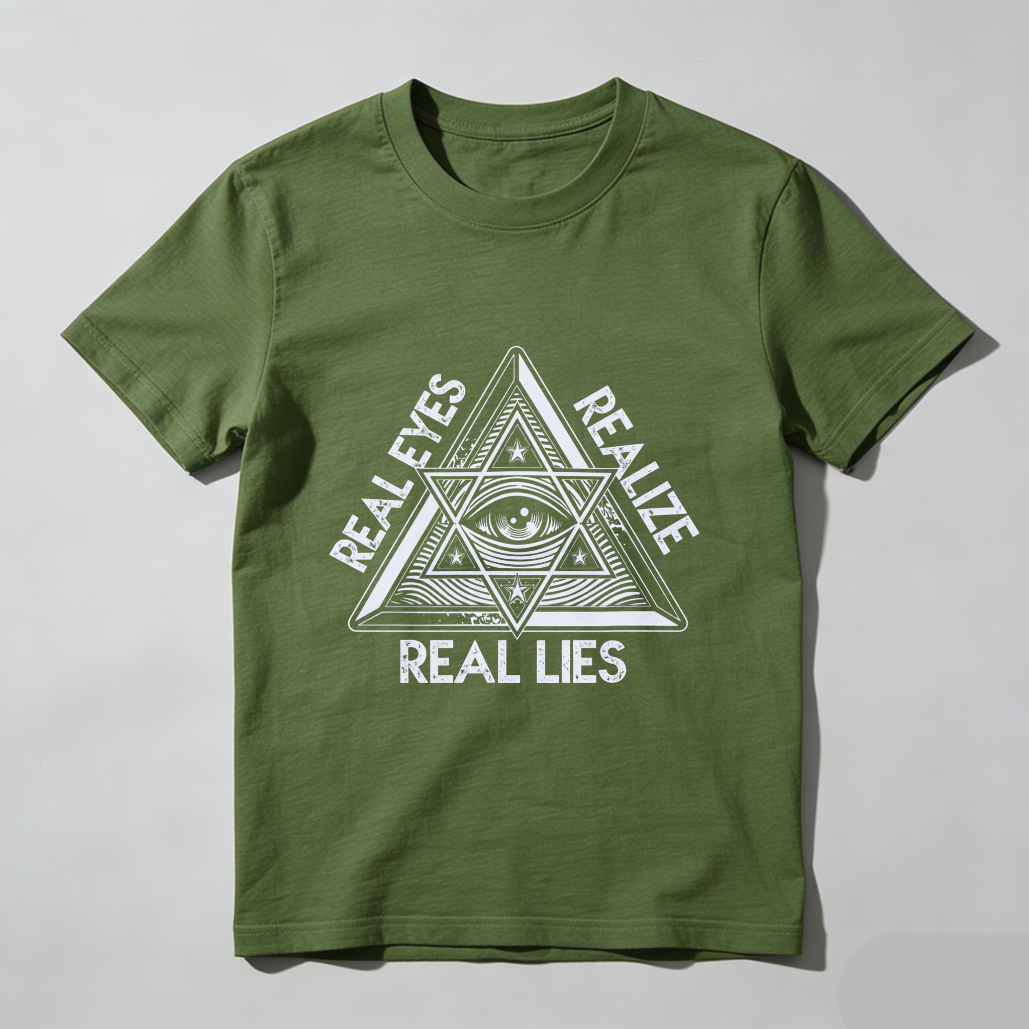 TEECURENT  Real Eyes Realize Real Lies Pyramid Eye Symbol(1) TEECURENT