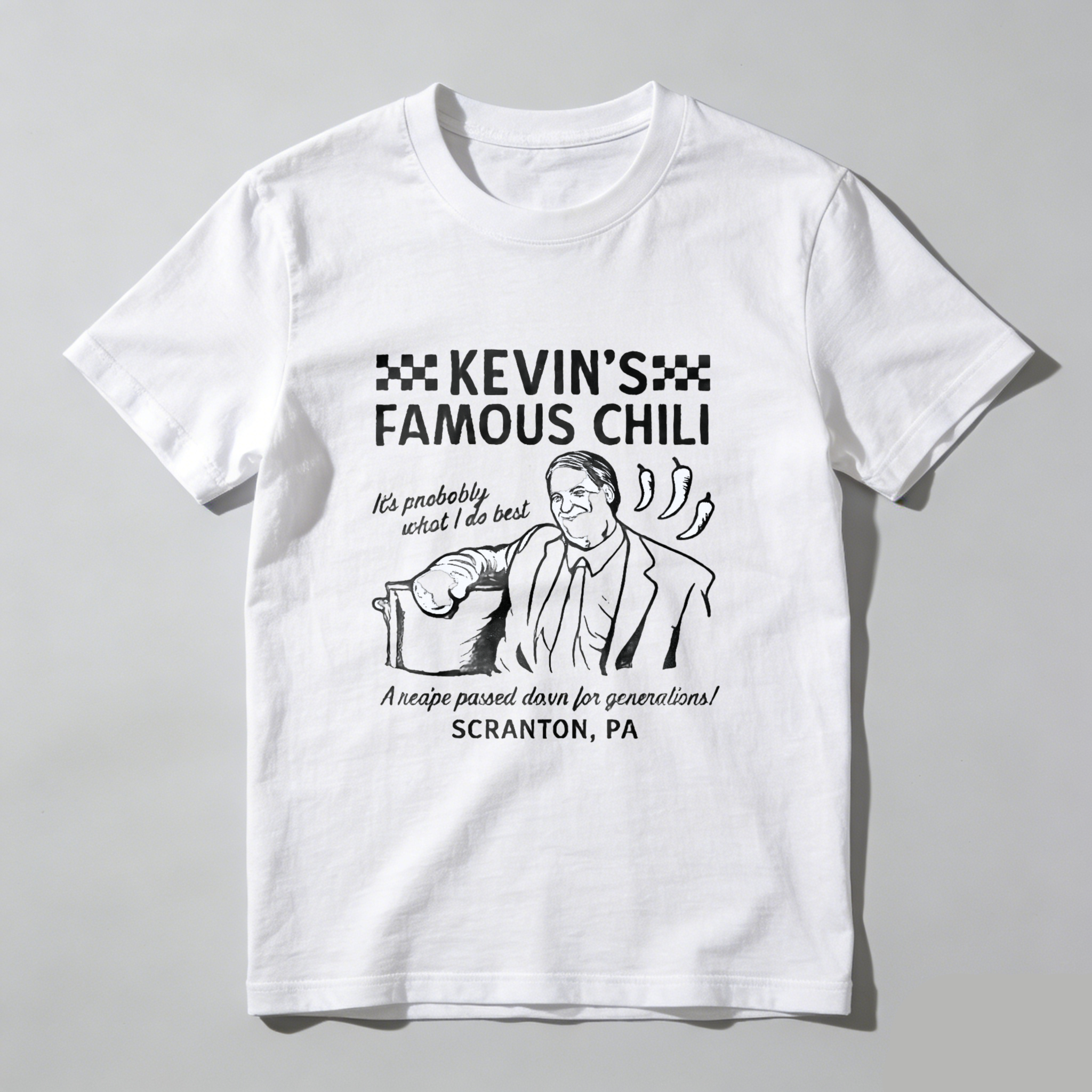 TEECURENT Kevin's Famous Chili Recipe Passed Down For Generations Scranton Pa T Shirt