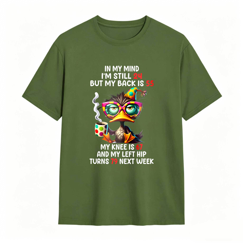 Duck With Glasses And Text About Age And Body Parts Unisex Classic T-shirt