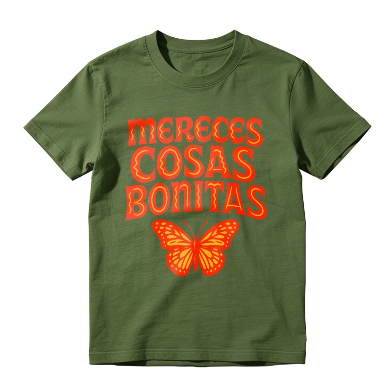 Mereces Cosas Bonitas Butterfly Design Unisex Classic T-shirt