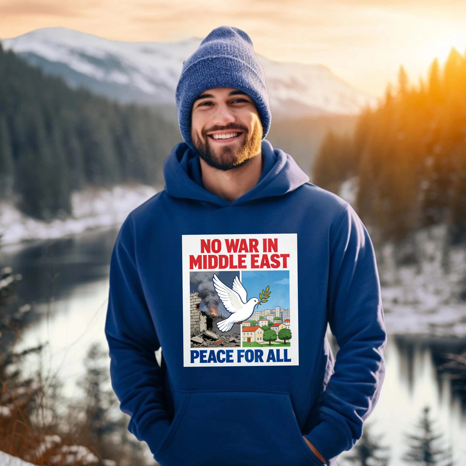 TEECURENT No War In Middle East Peace For All Hoodie With Dove And Olive Branch Design Anti War Statement Sweatshirt For Men Women Unisex Apparel