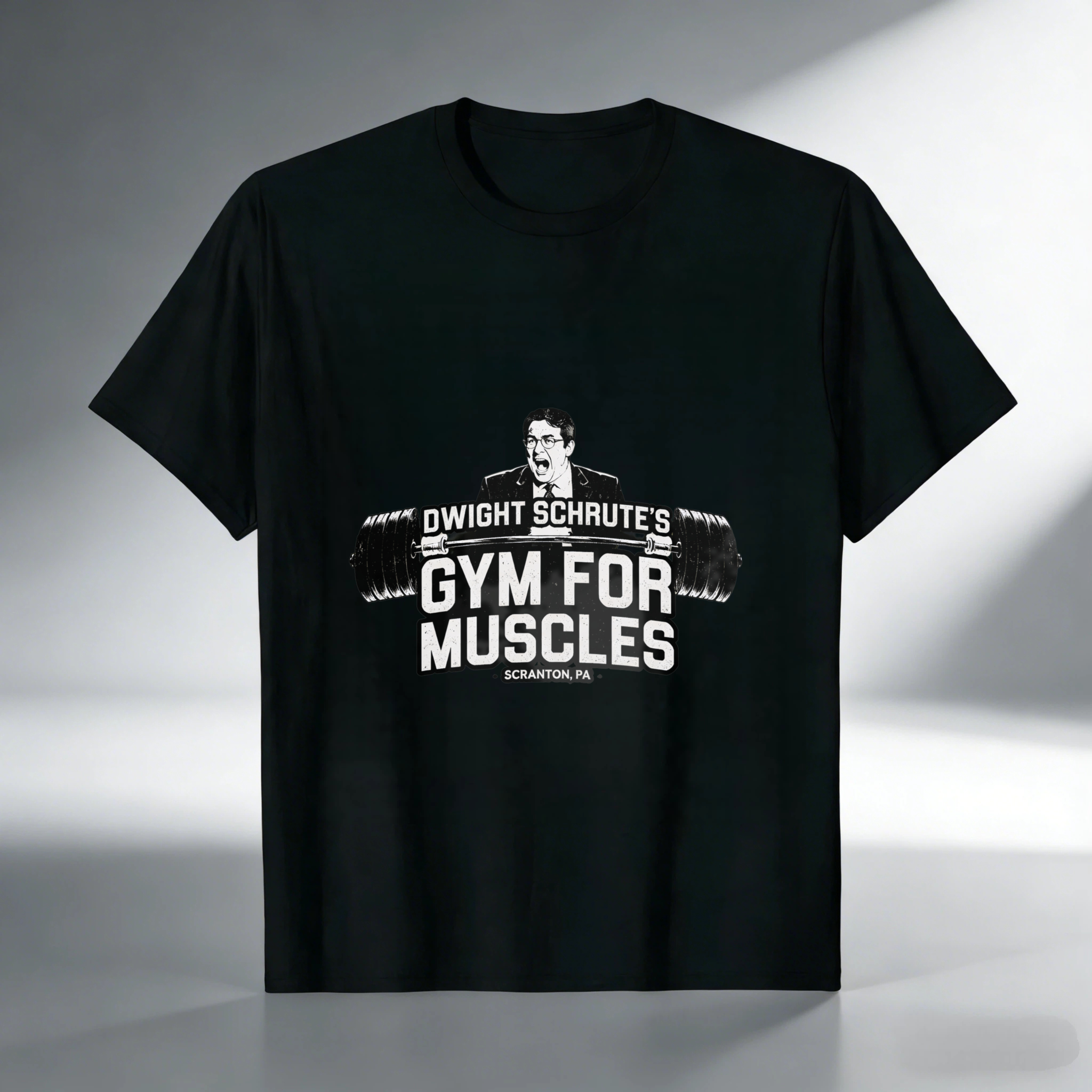 TEECURENT Dwight Schrutes Gym For Muscles T Shirt The Office Inspired Black Cotton Tee Shirt Men Women Unisex Gift Idea