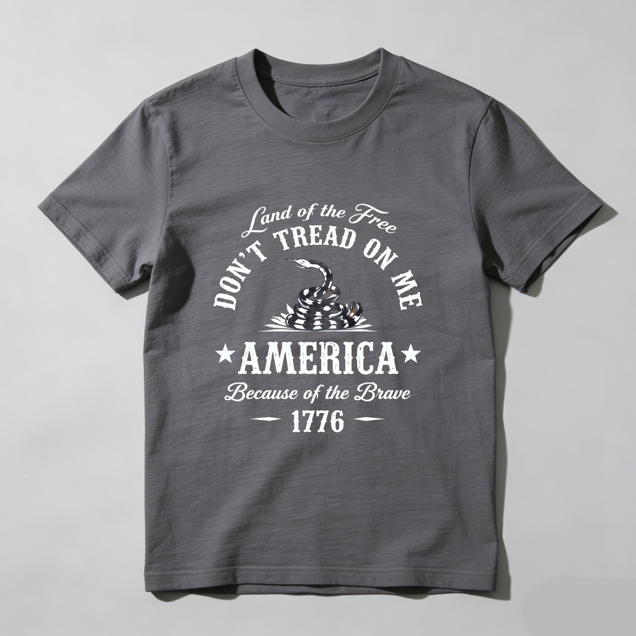 TEECURENT Land Of The Free Dont Tread On Me America Because Of The Brave 1776 T Shirt WOMEN