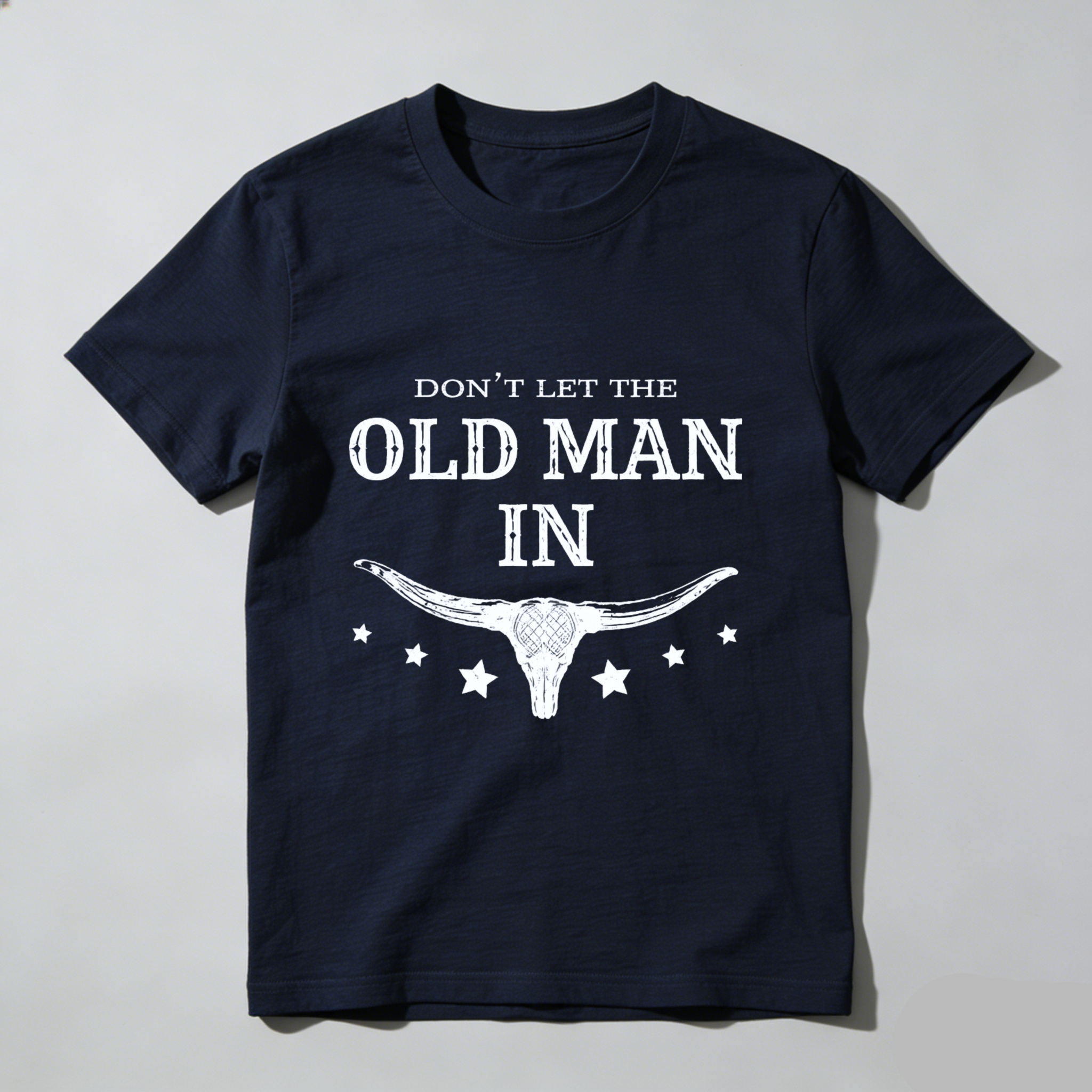 TEECURENT Dont Let The Old Man In Texas Longhorn Skull T Shirt