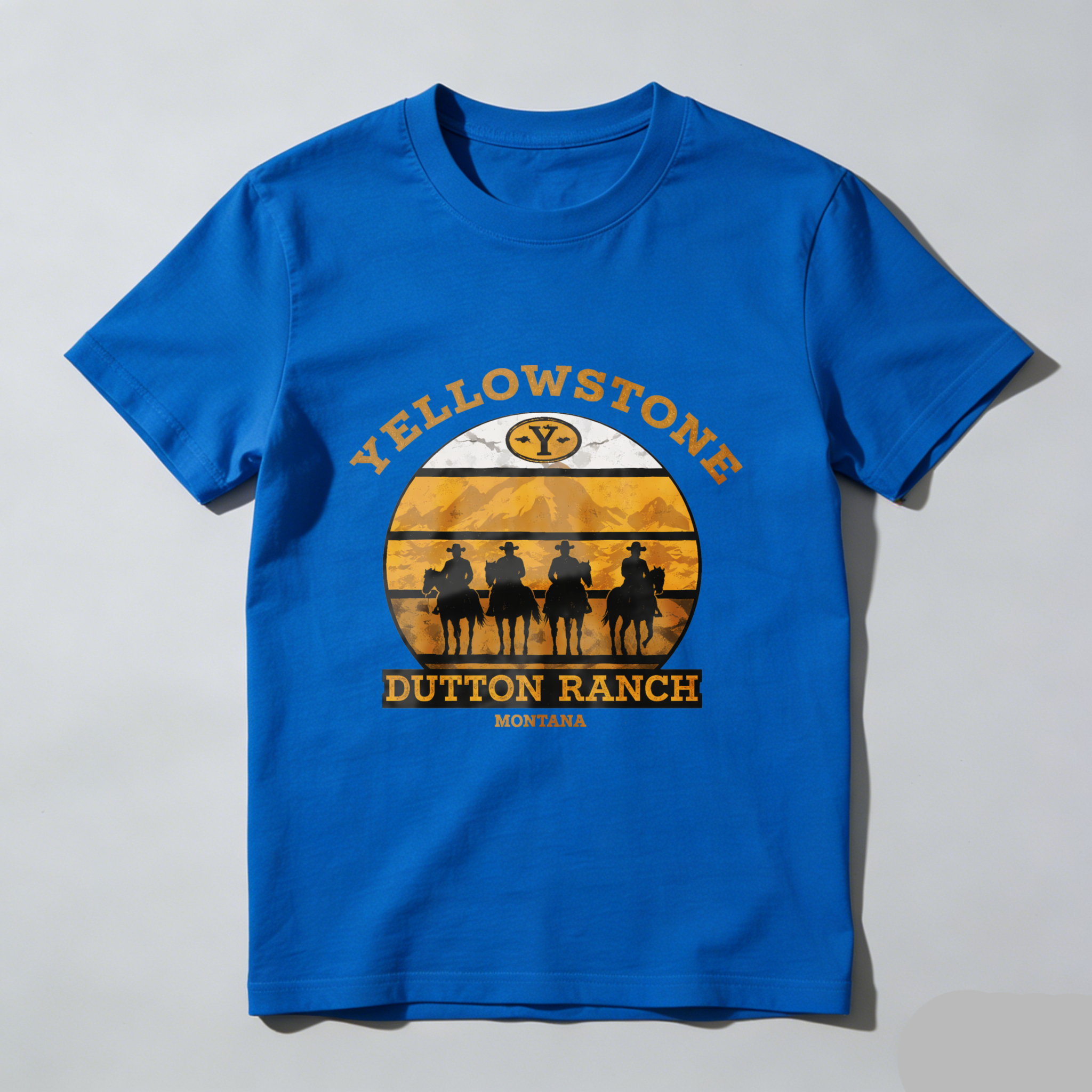 TEECURENT Yellowstone Dutton Ranch Montana Western Cowboy Horse Riding T-Shirt