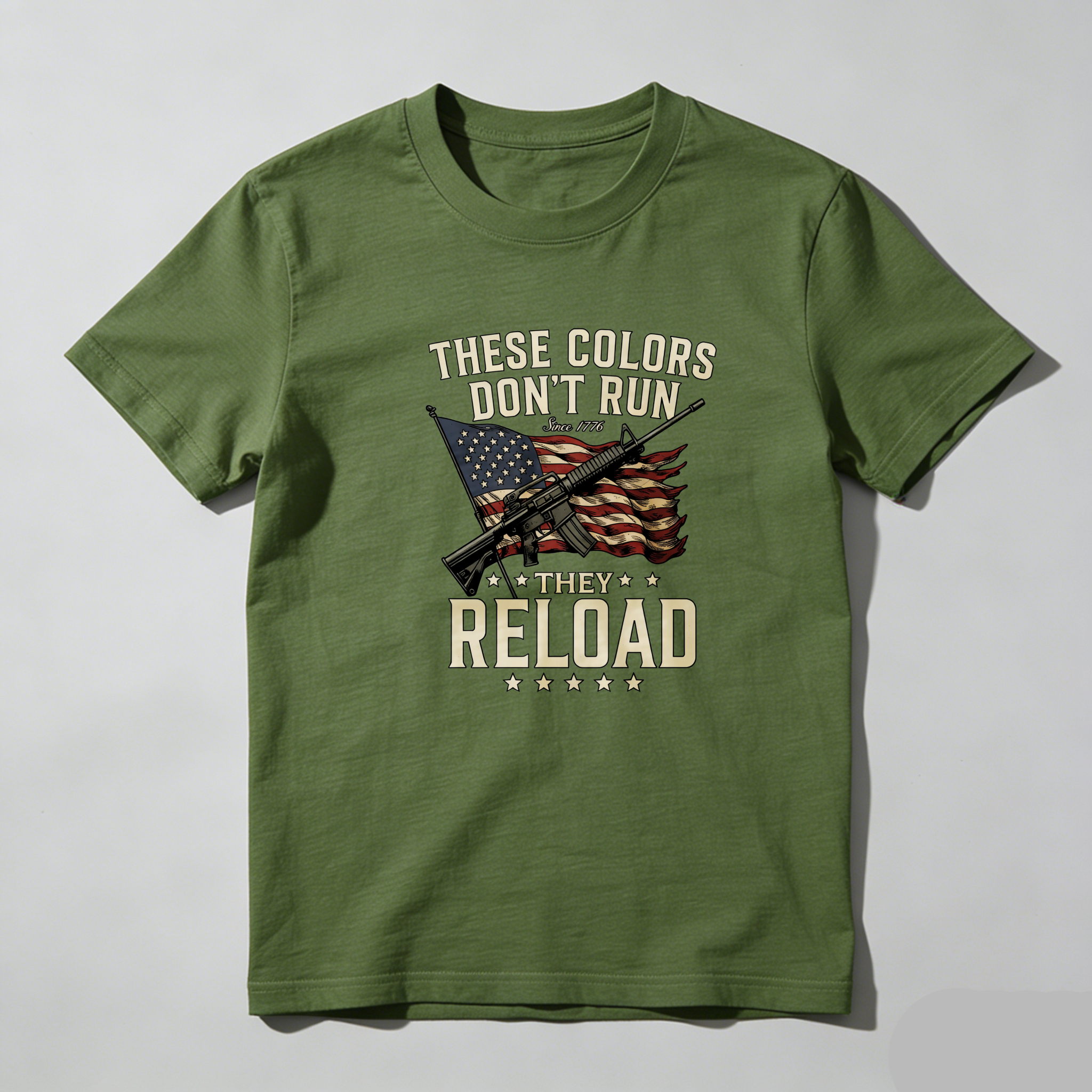 TEECURENT These Colors Don't Run They Reload Pure Cotton Short Sleeve T Shirt-TeeCurent