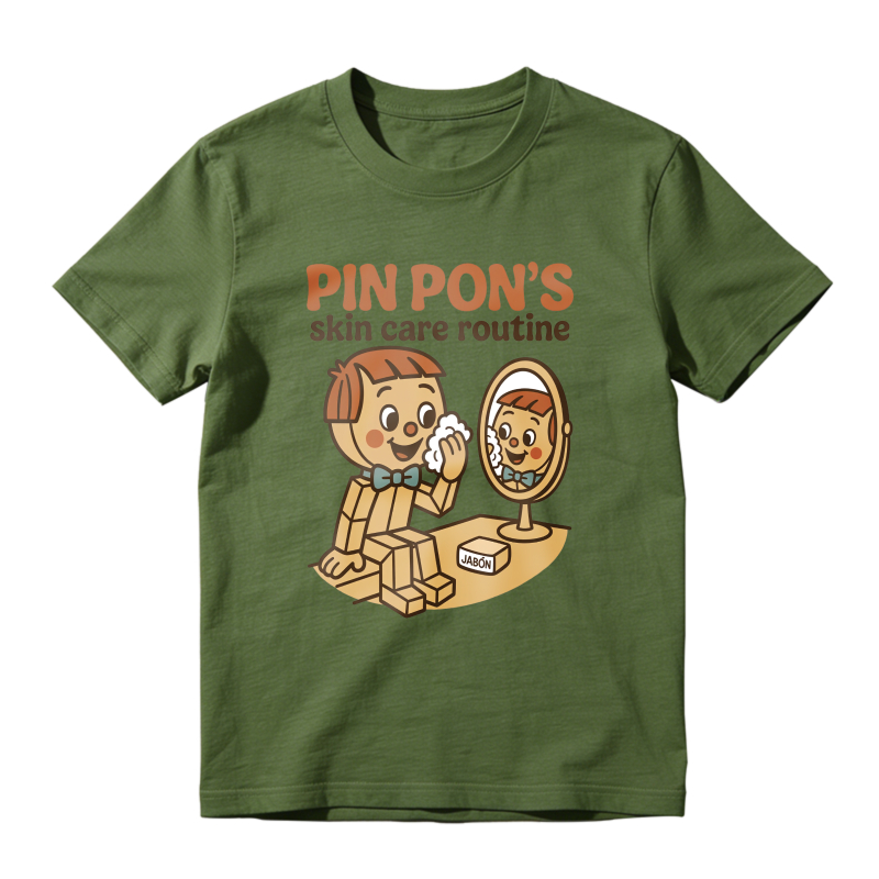 Pin Pons Skin Care Routine Cartoon Character Unisex Classic T-shirt