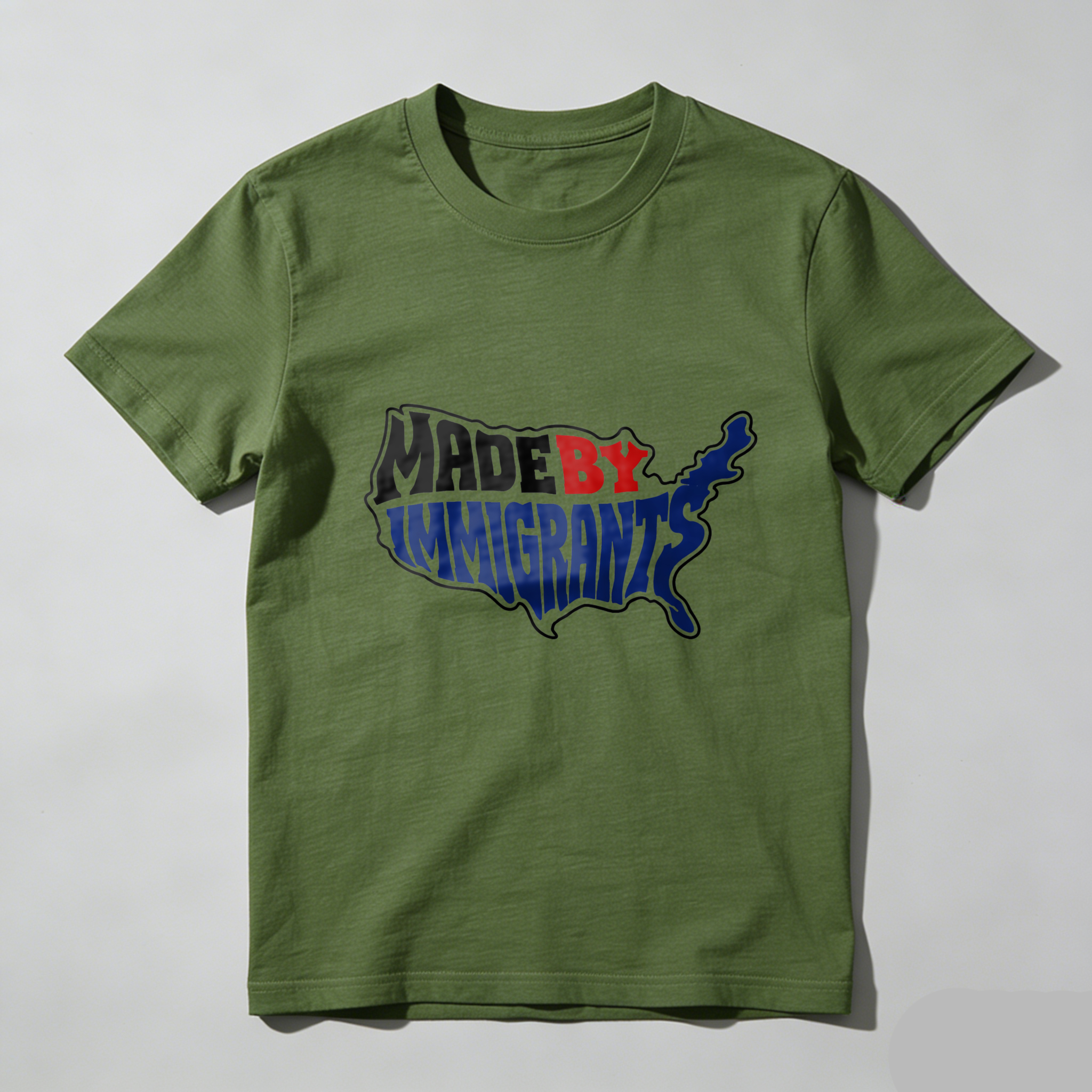 TEECURENTMade By Immigrants Usa Map T Shirt American Flag Design Patriotic Clothing For Men Women Unisex Black Tee-TeeCurent