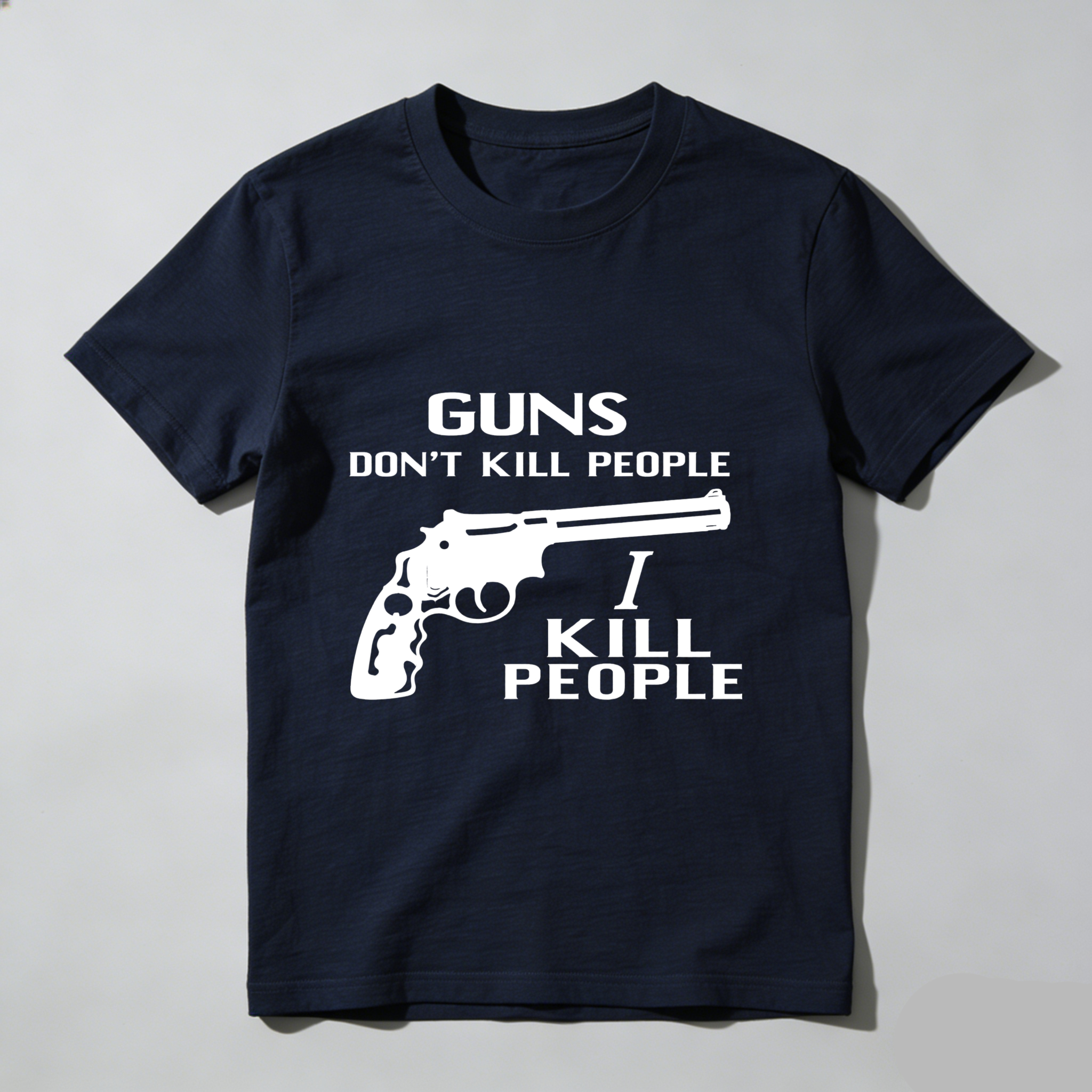TEECURENT Guns Dont Kill People I Kill People T Shirt With Pistol Graphic Black Cotton Tee Men Women Unisex Apparel