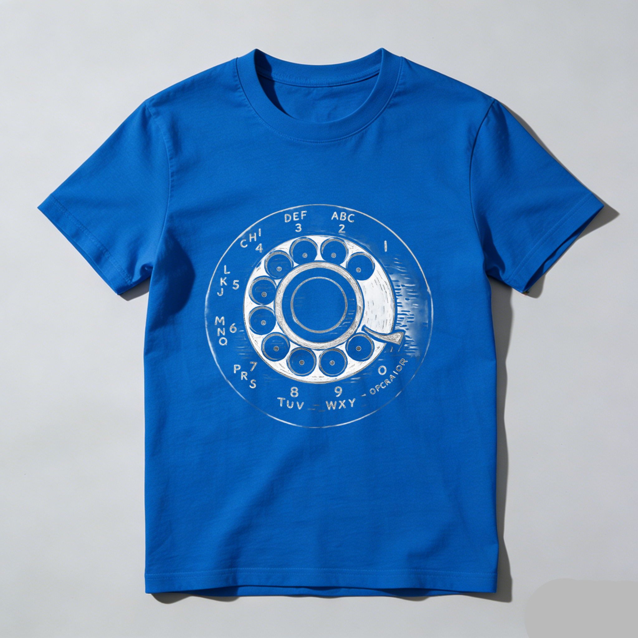 Vintage Rotary Phone Dial Design T Shirt Made In Usa Classic Retro Telephone Pattern Black Cotton Unisex Tee