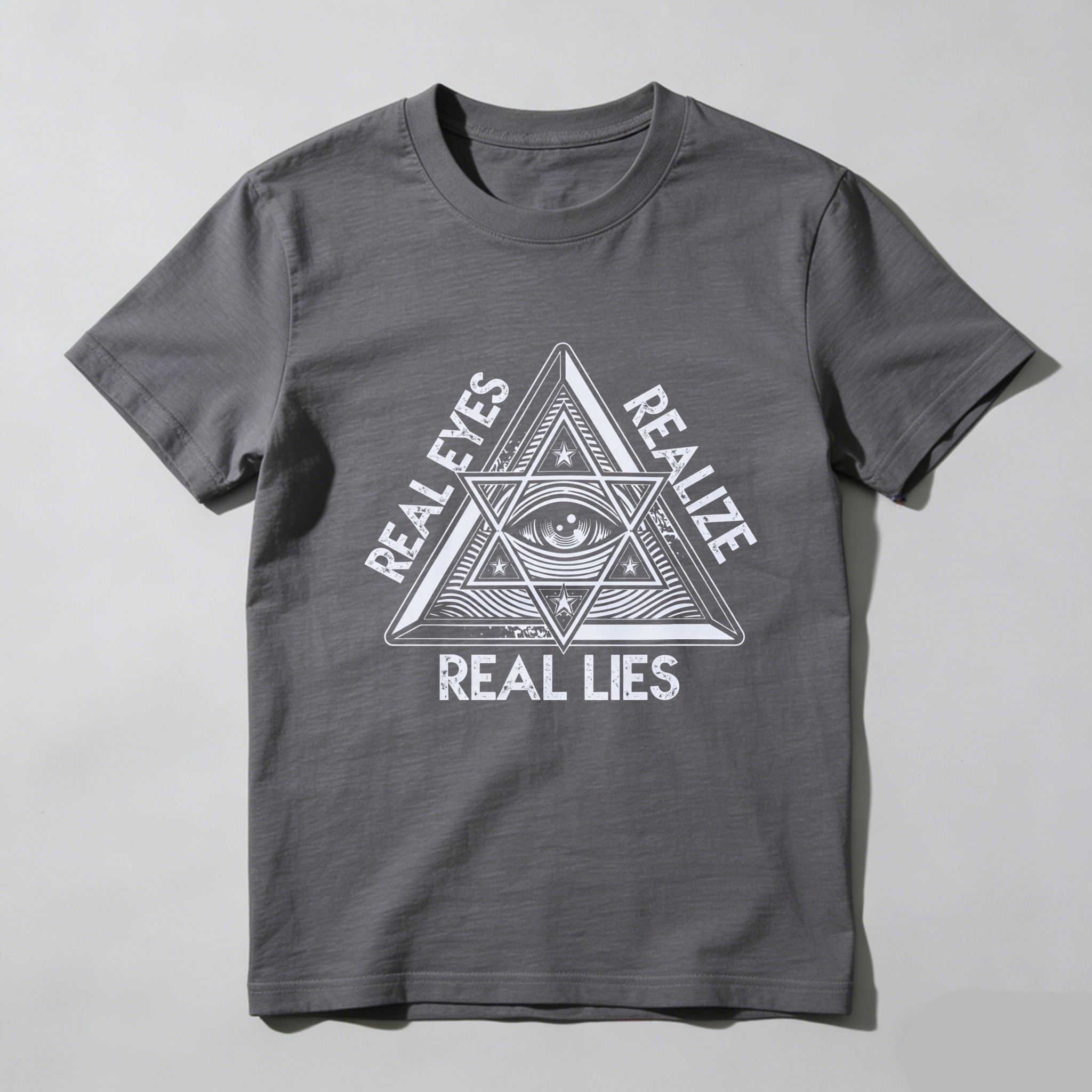 TEECURENT  Real Eyes Realize Real Lies Pyramid Eye Symbol(1) TEECURENT