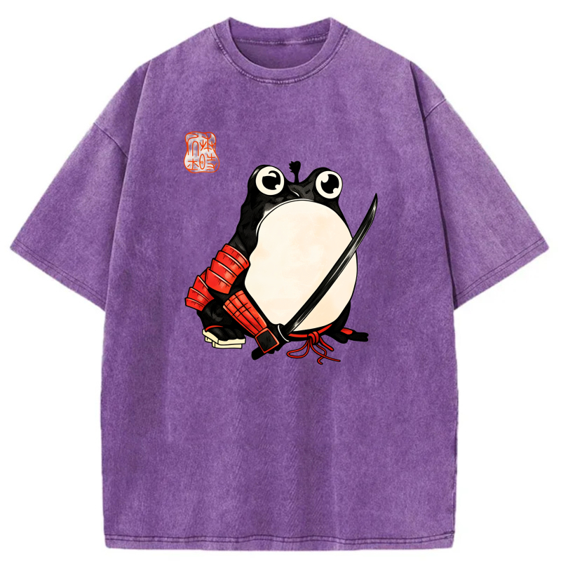 Frog Samurai With Sword And Red Armor tshirt 100% cotton