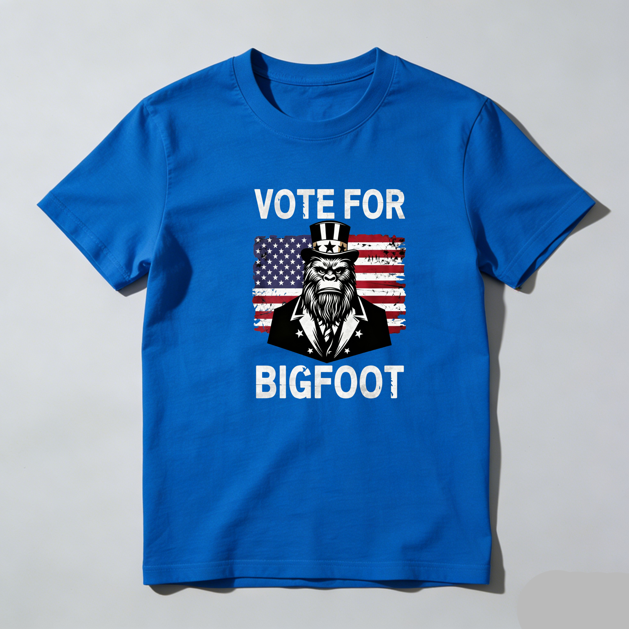 TEECURENT Vote For Bigfoot America Pure Cotton Short Sleeve T Shirt-TeeCurent