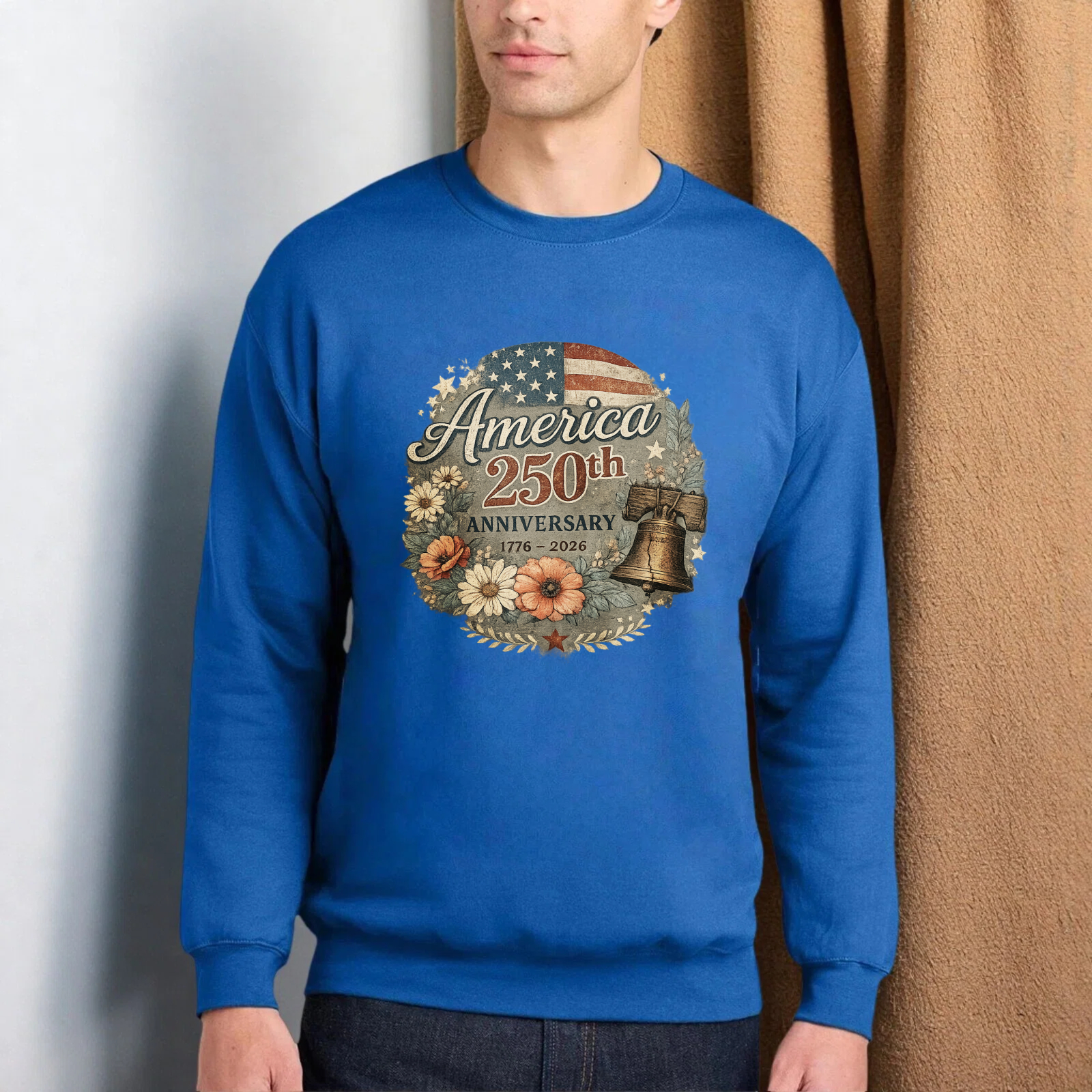 America 250th Anniversary 1776 2026 Commemorative Sweatshirt Black Crewneck Long Sleeve Pullover Top