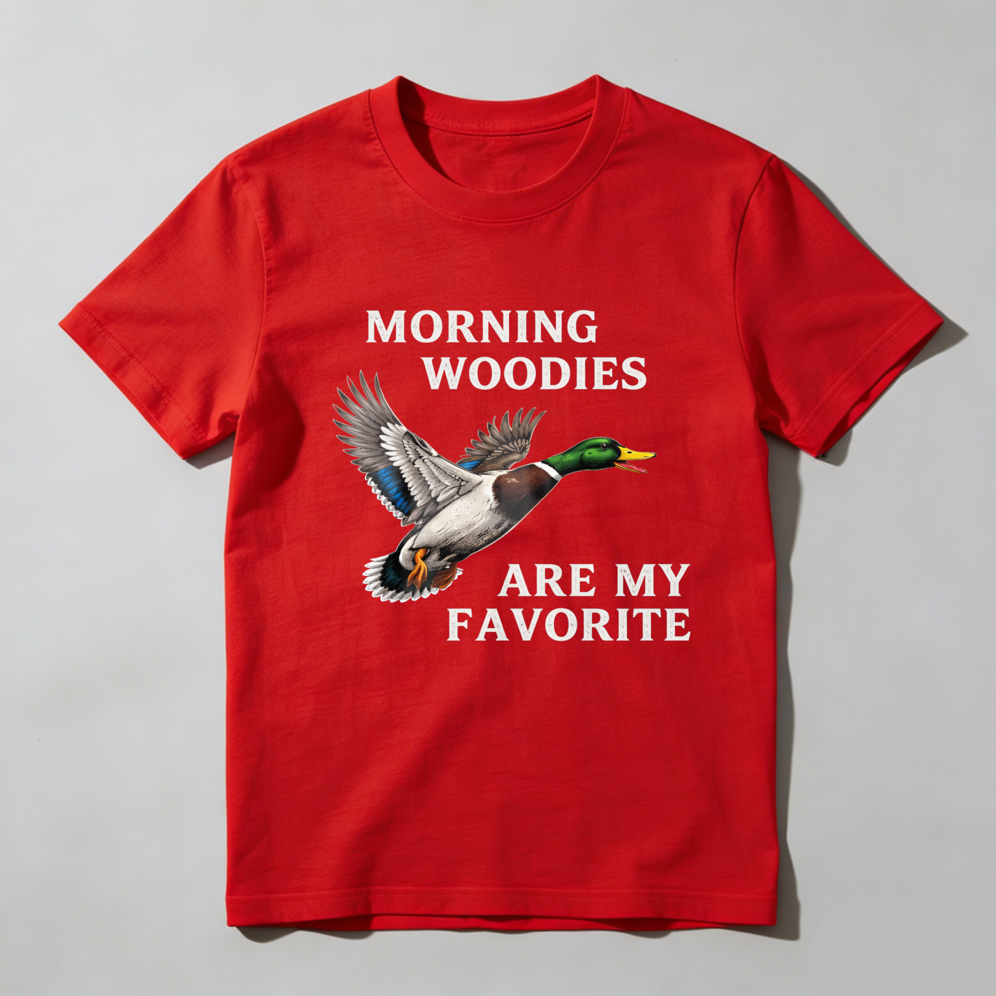 TEECURENT Morning Woodies Are My Favorite Duck Hunting T-Shirt For Men And Women Outdoor Hunting Gear Apparel-TeeCurent