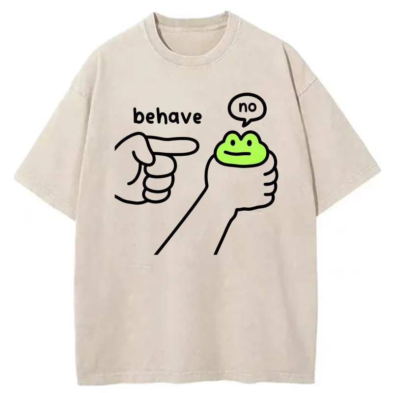Behave No Frog Hand Pointing tshirt 100% cotton
